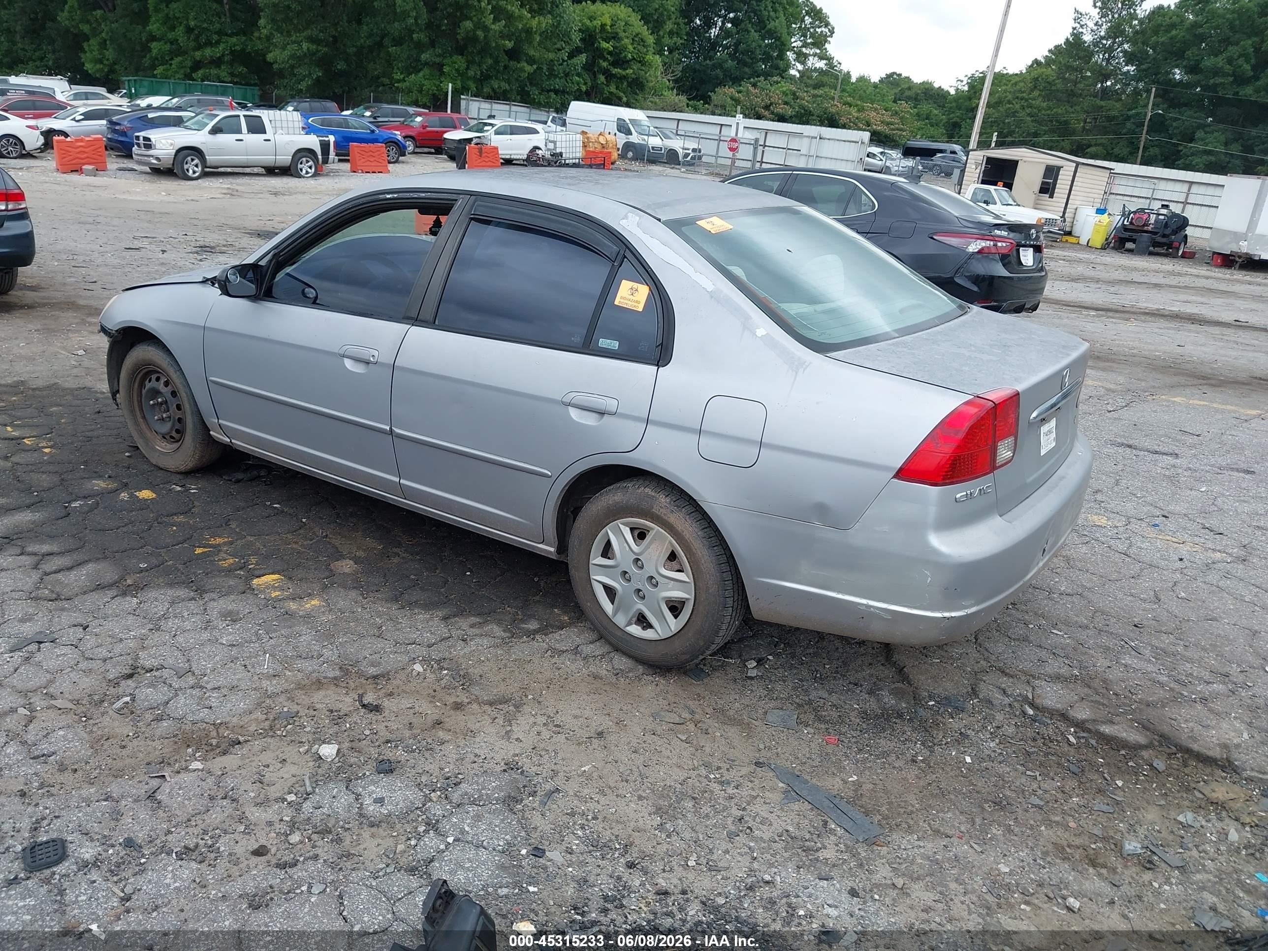 2003 Honda Civic Lx Silver vin: 2HGES16583H543073