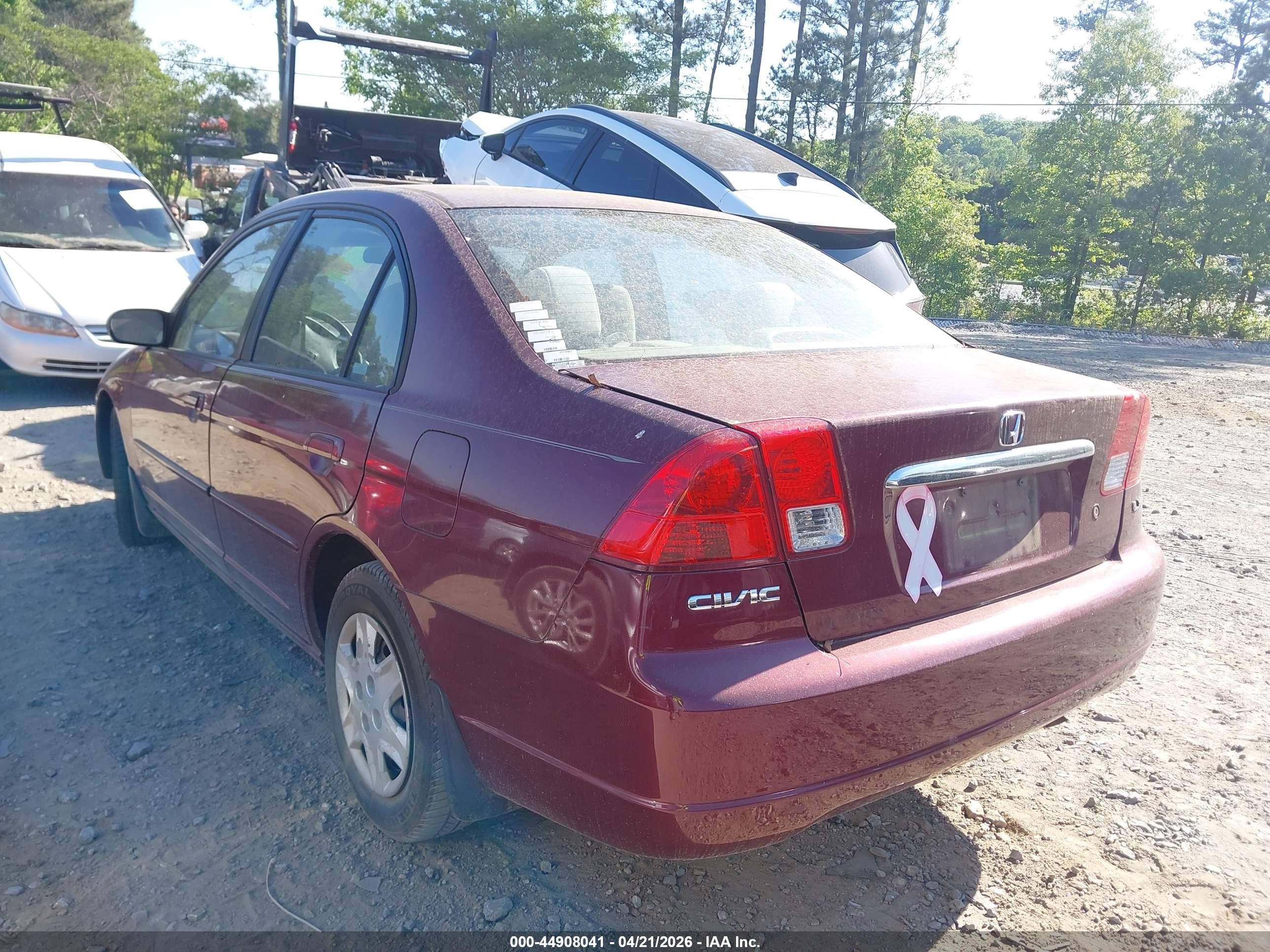 2003 Honda Civic Lx Красный vin: 2HGES16583H571231