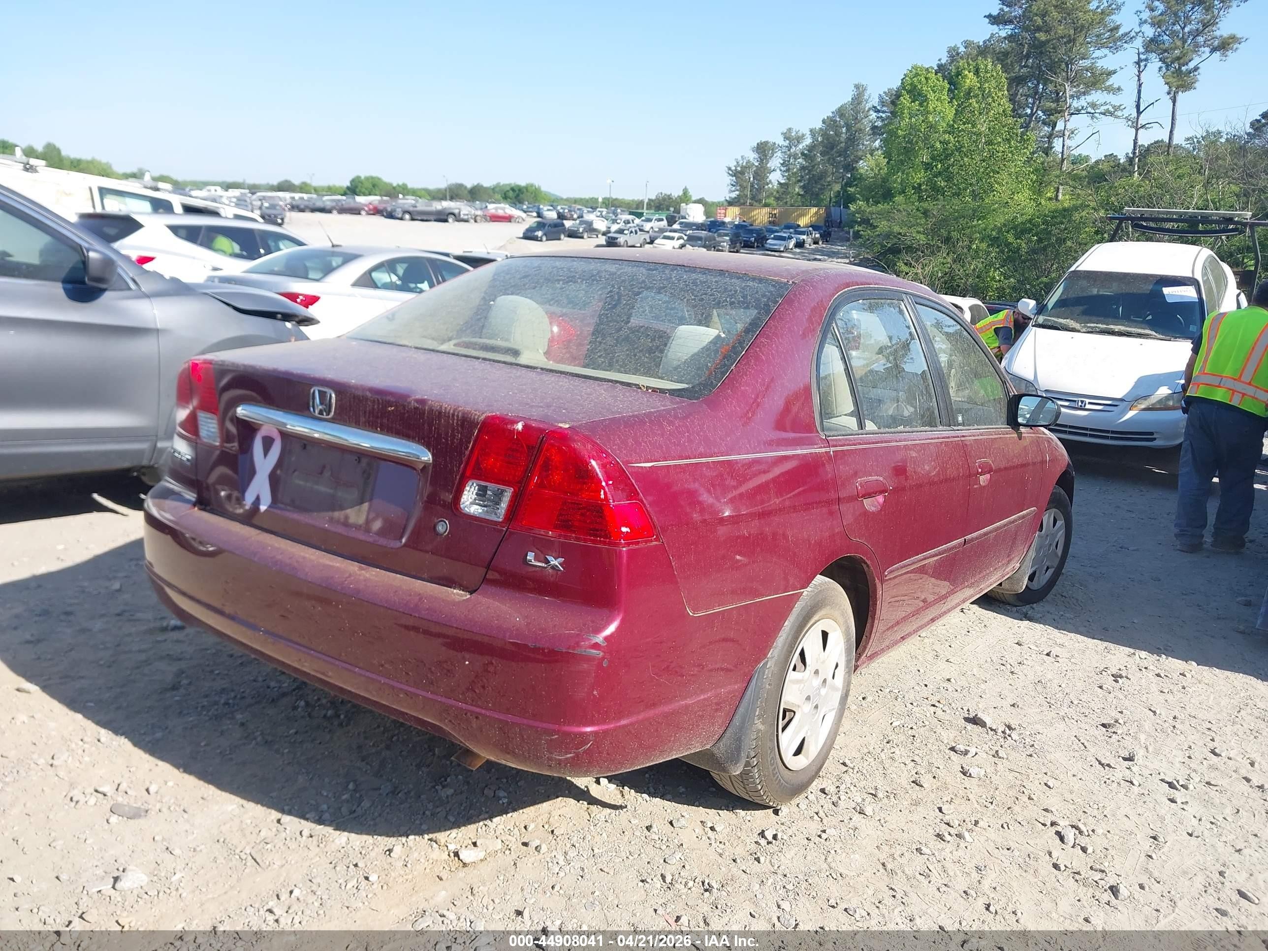 2003 Honda Civic Lx Красный vin: 2HGES16583H571231
