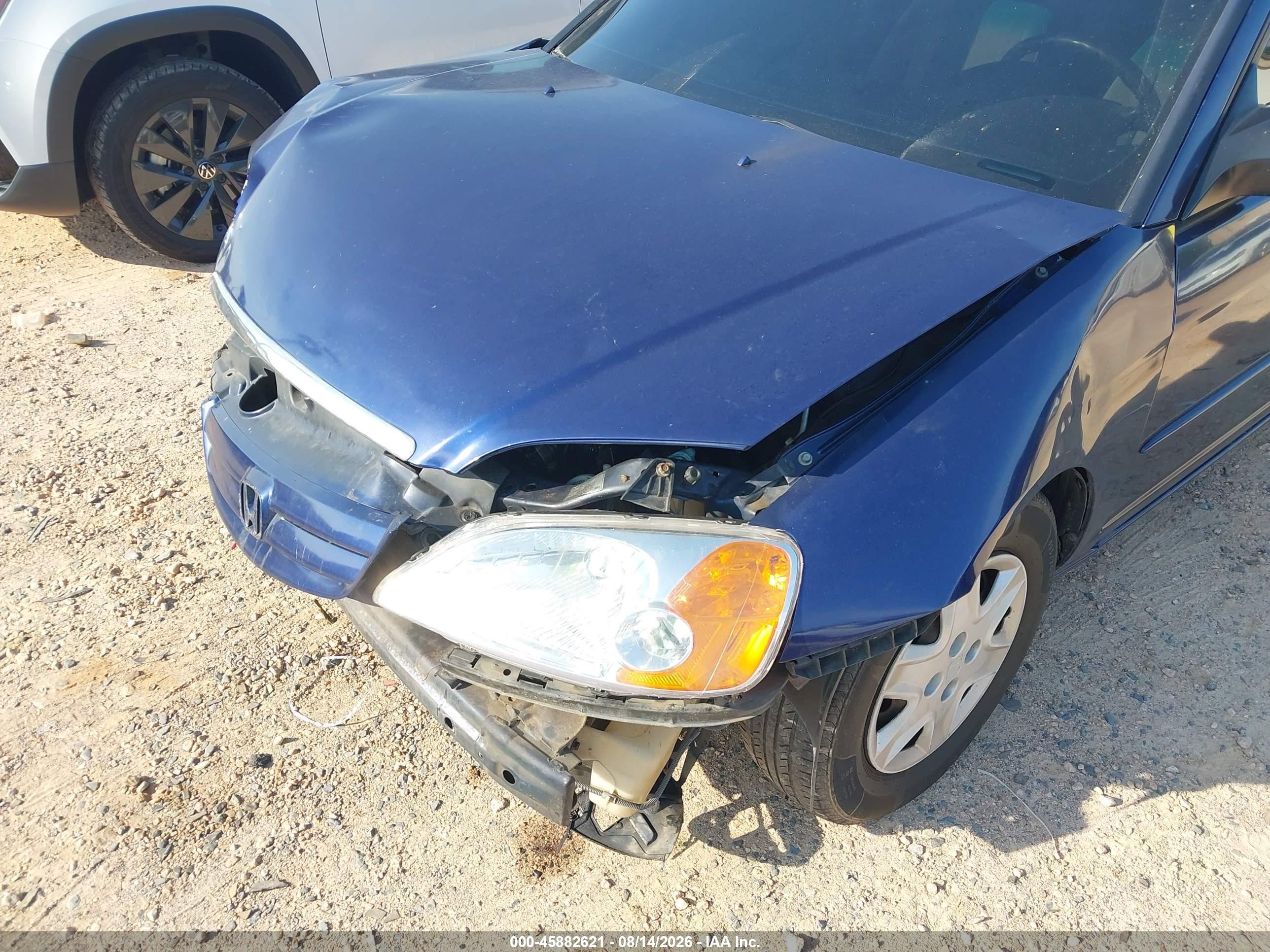 2003 Honda Civic Lx Blue vin: 2HGES16583H606754