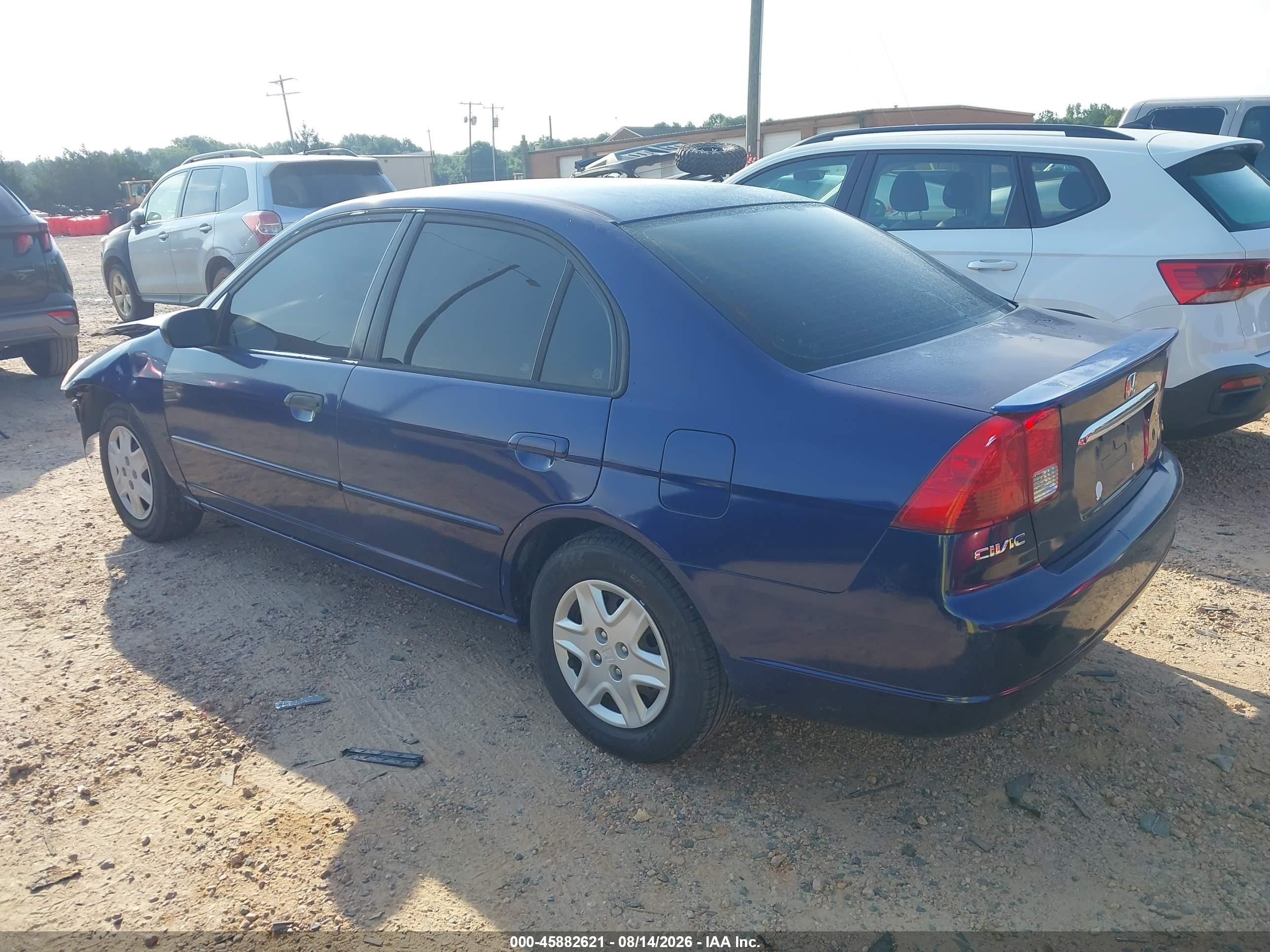 2003 Honda Civic Lx Blue vin: 2HGES16583H606754