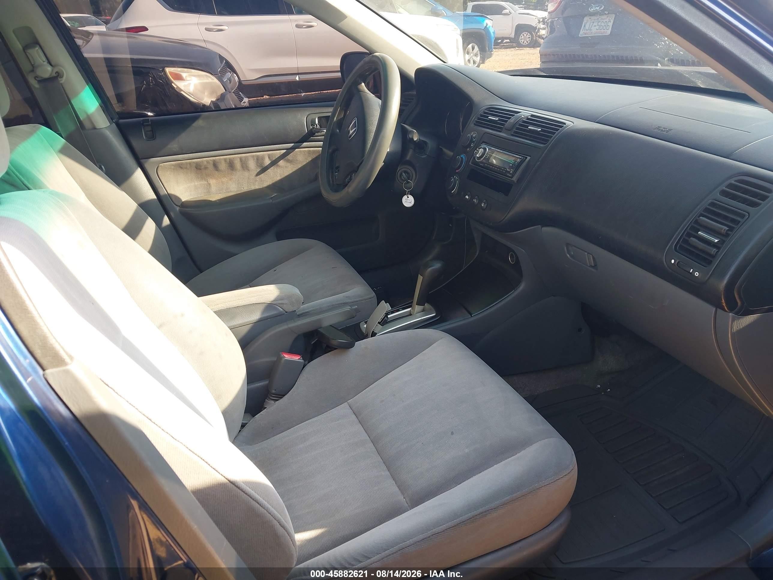 2003 Honda Civic Lx Blue vin: 2HGES16583H606754