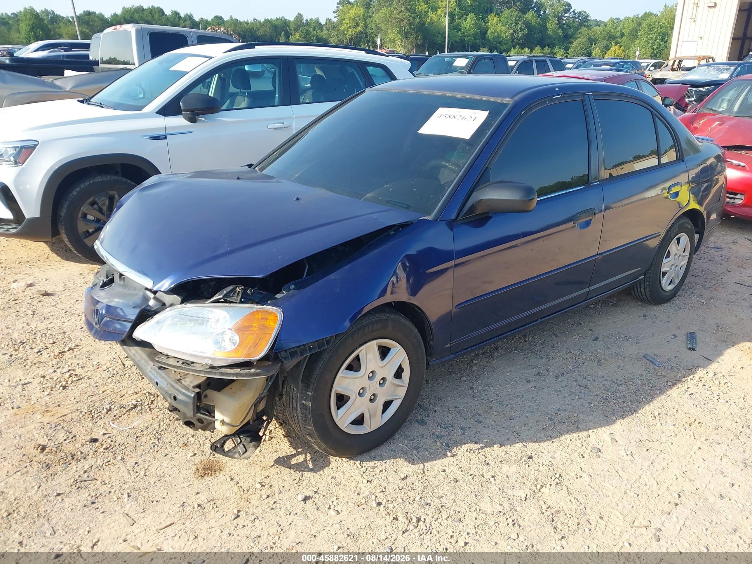 2003 Honda Civic Lx Blue vin: 2HGES16583H606754