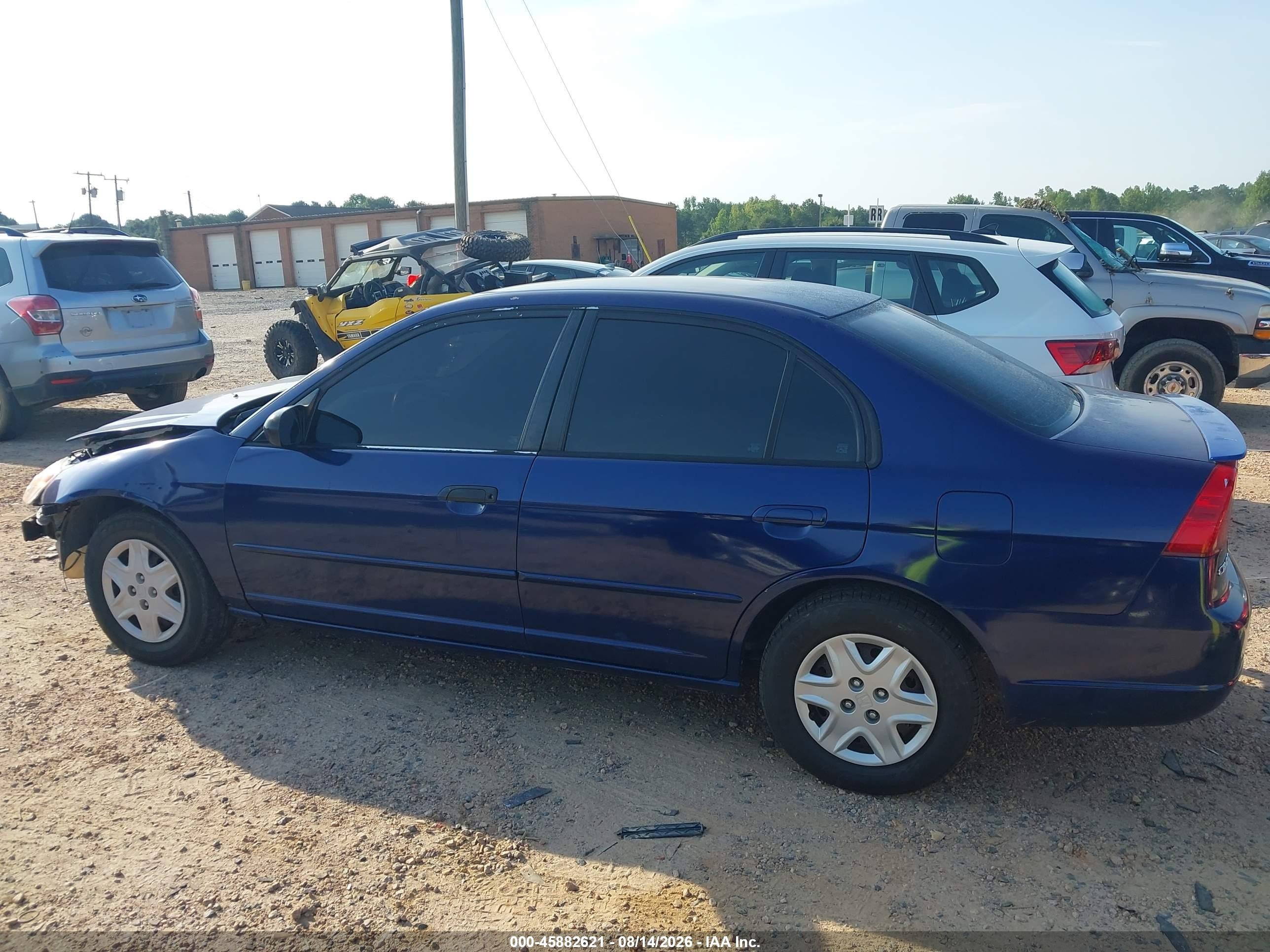 2003 Honda Civic Lx Blue vin: 2HGES16583H606754