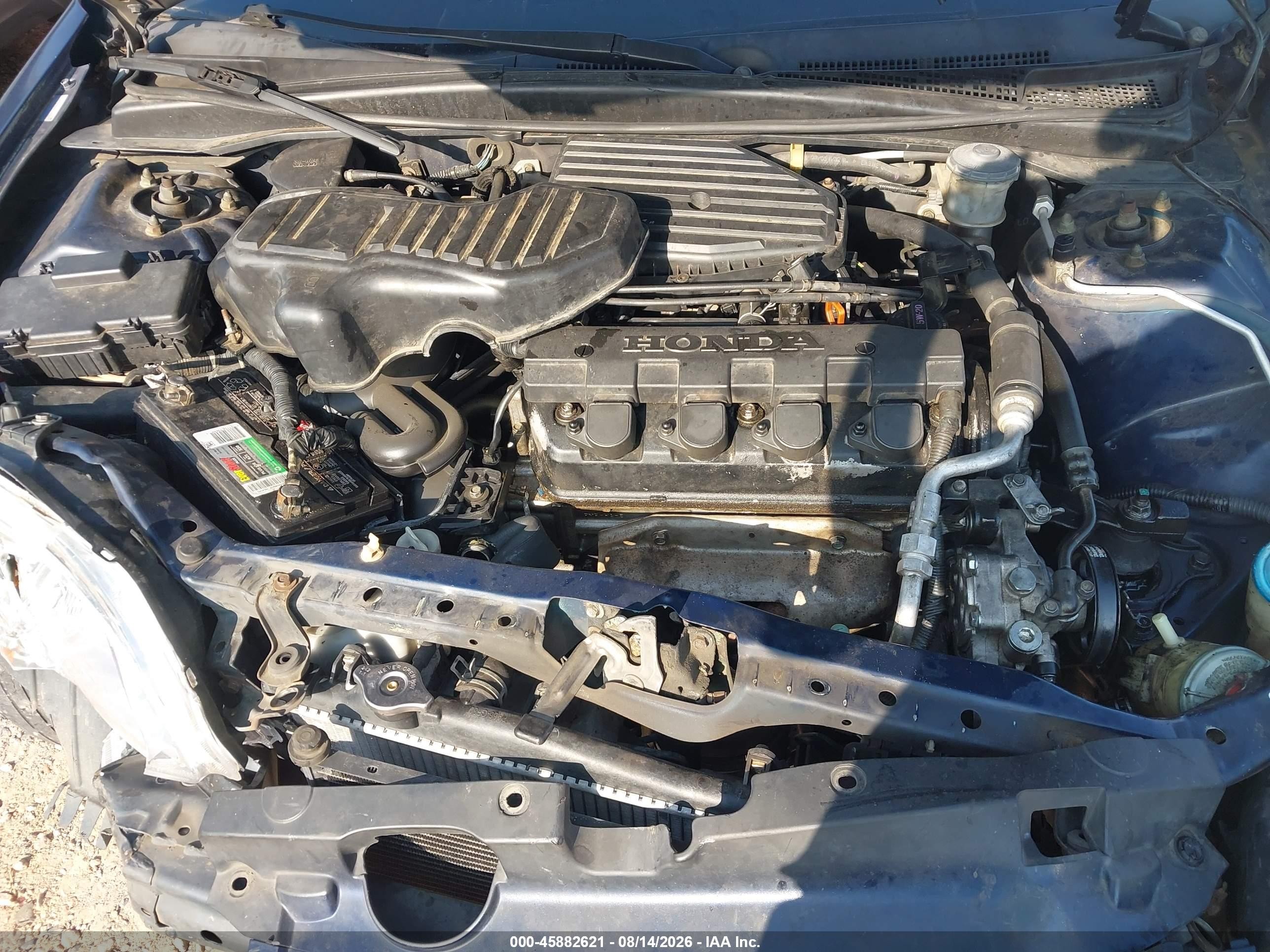 2003 Honda Civic Lx Blue vin: 2HGES16583H606754