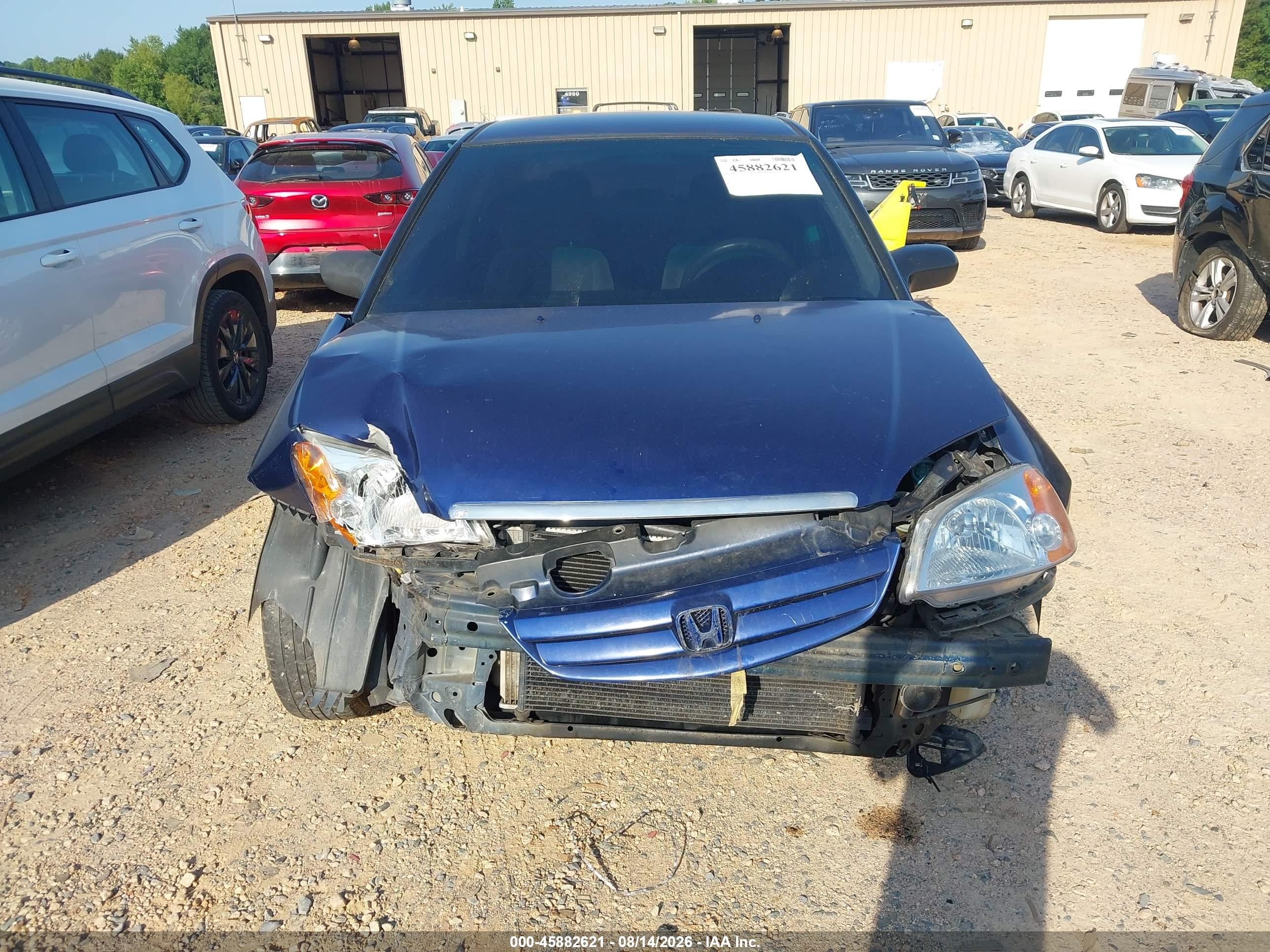 2003 Honda Civic Lx Blue vin: 2HGES16583H606754