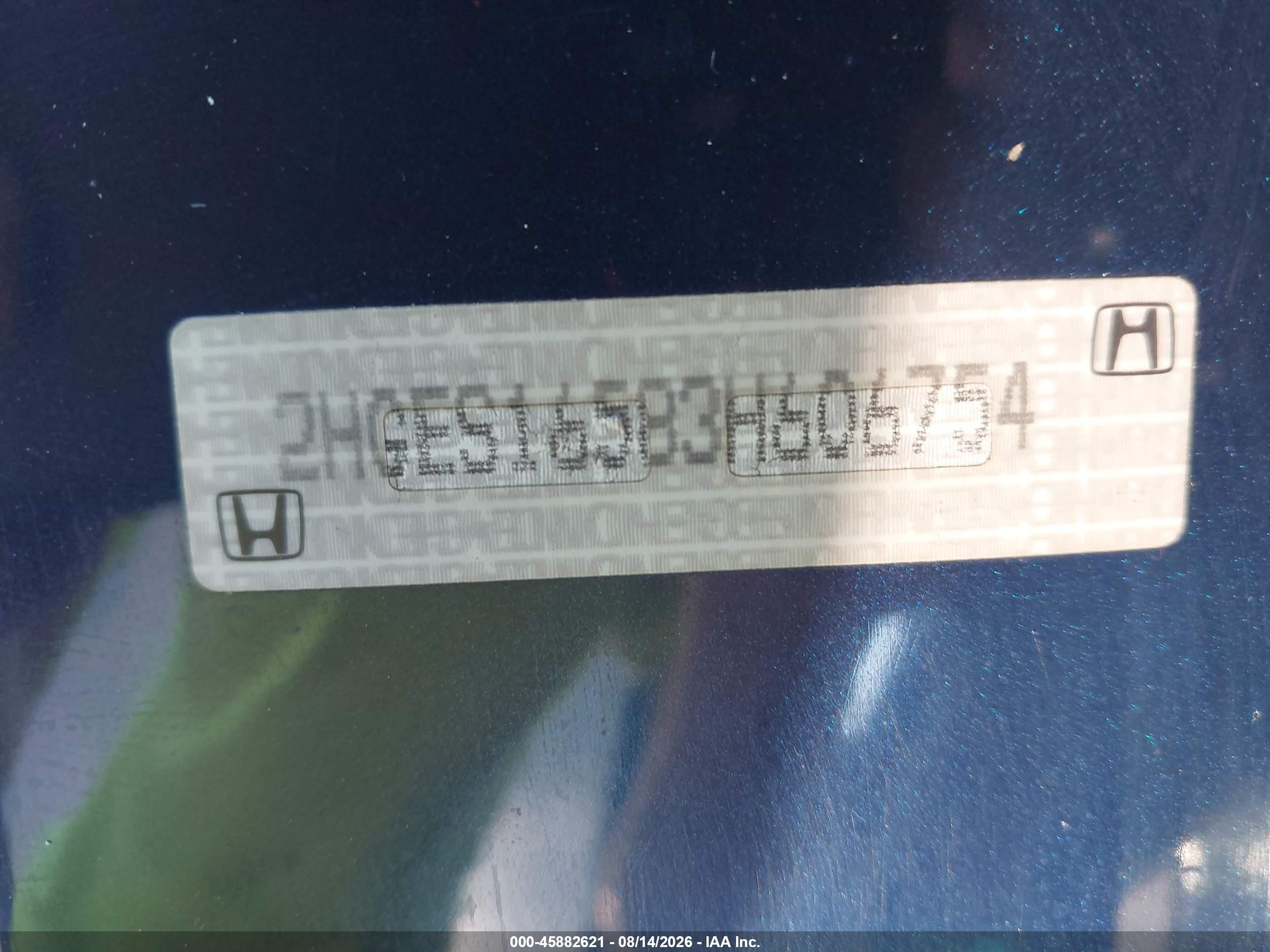 2003 Honda Civic Lx Blue vin: 2HGES16583H606754