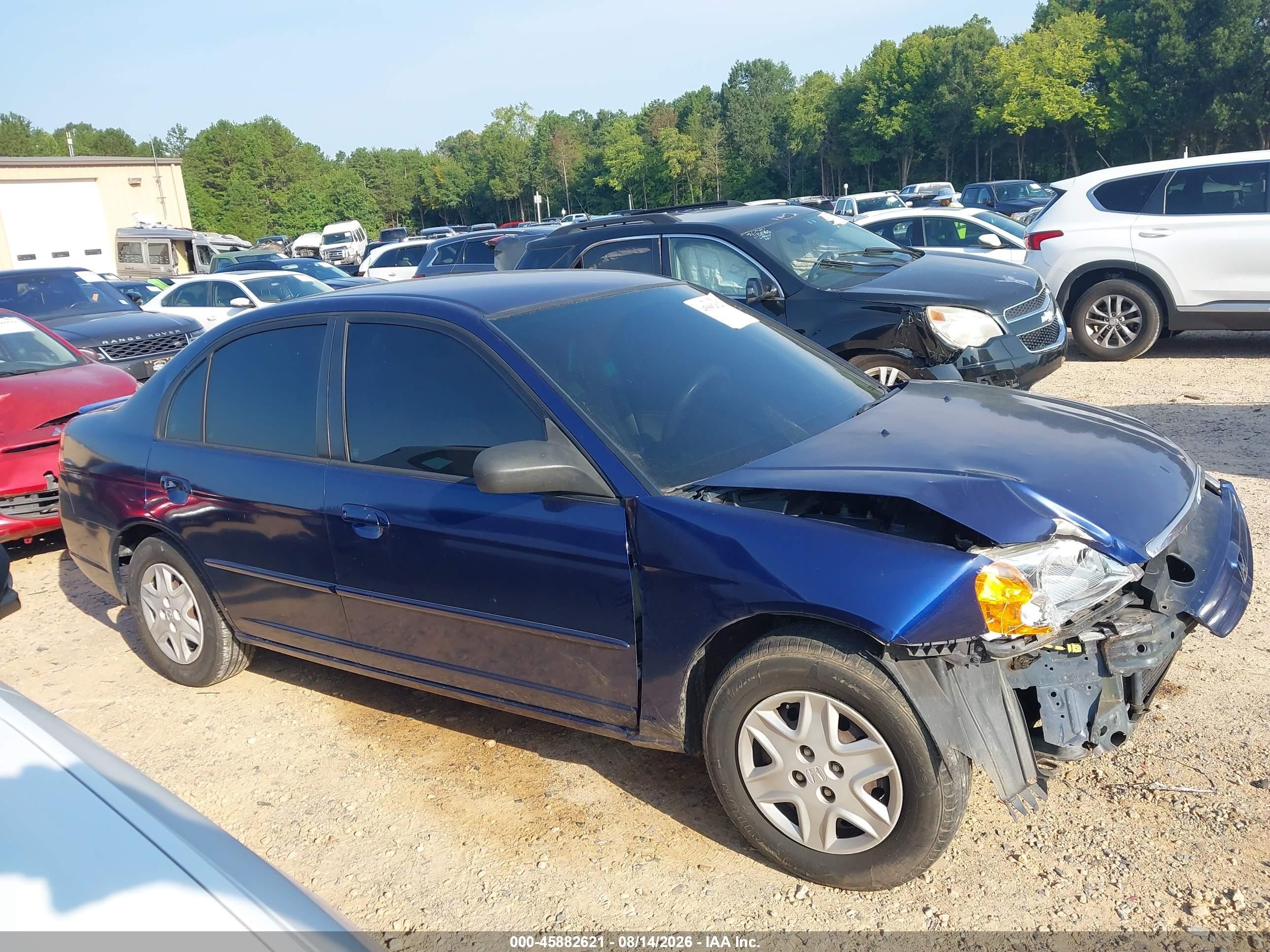 2003 Honda Civic Lx Blue vin: 2HGES16583H606754