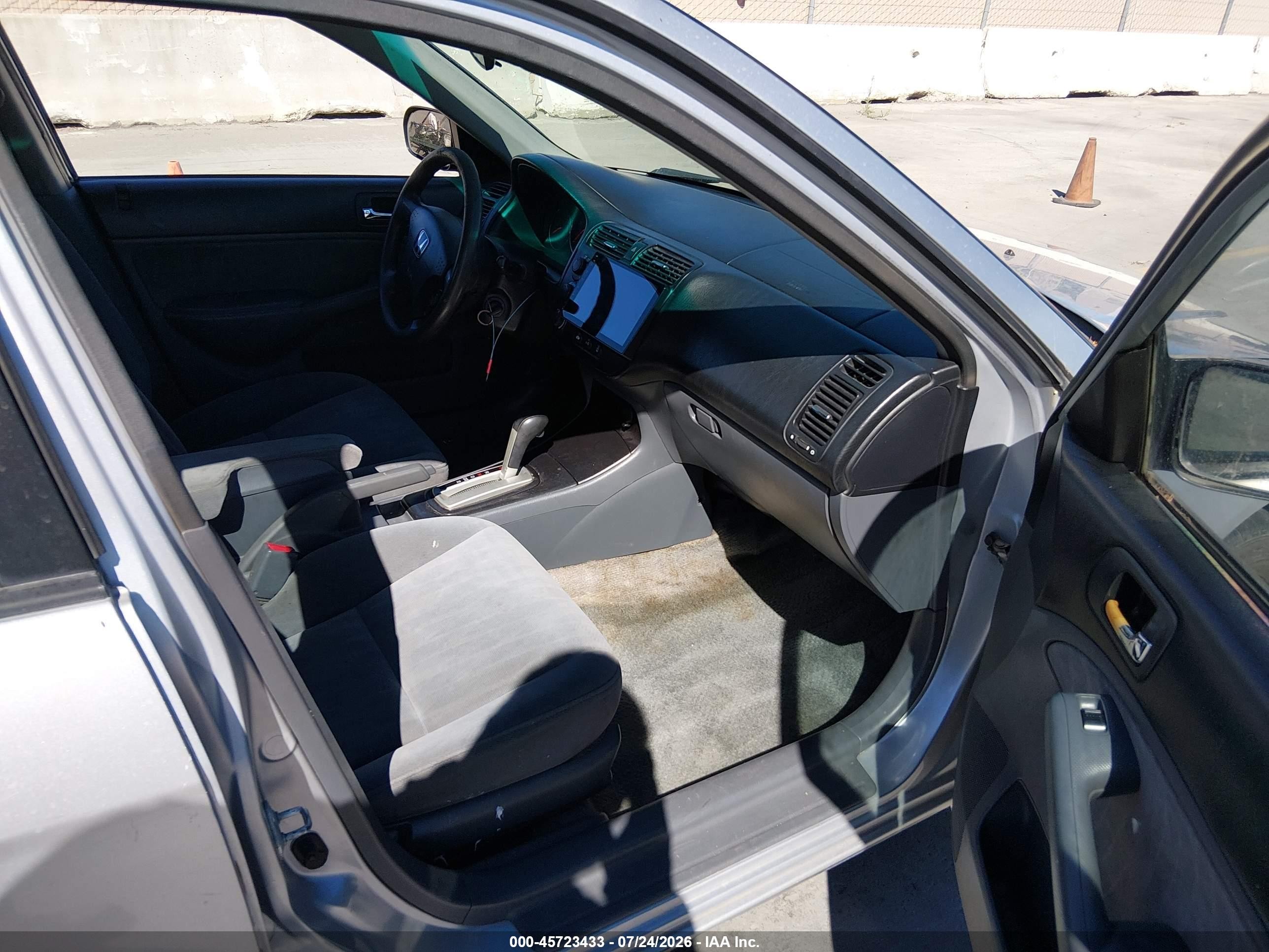 2003 Honda Civic Lx Gray vin: 2HGES16583H610108