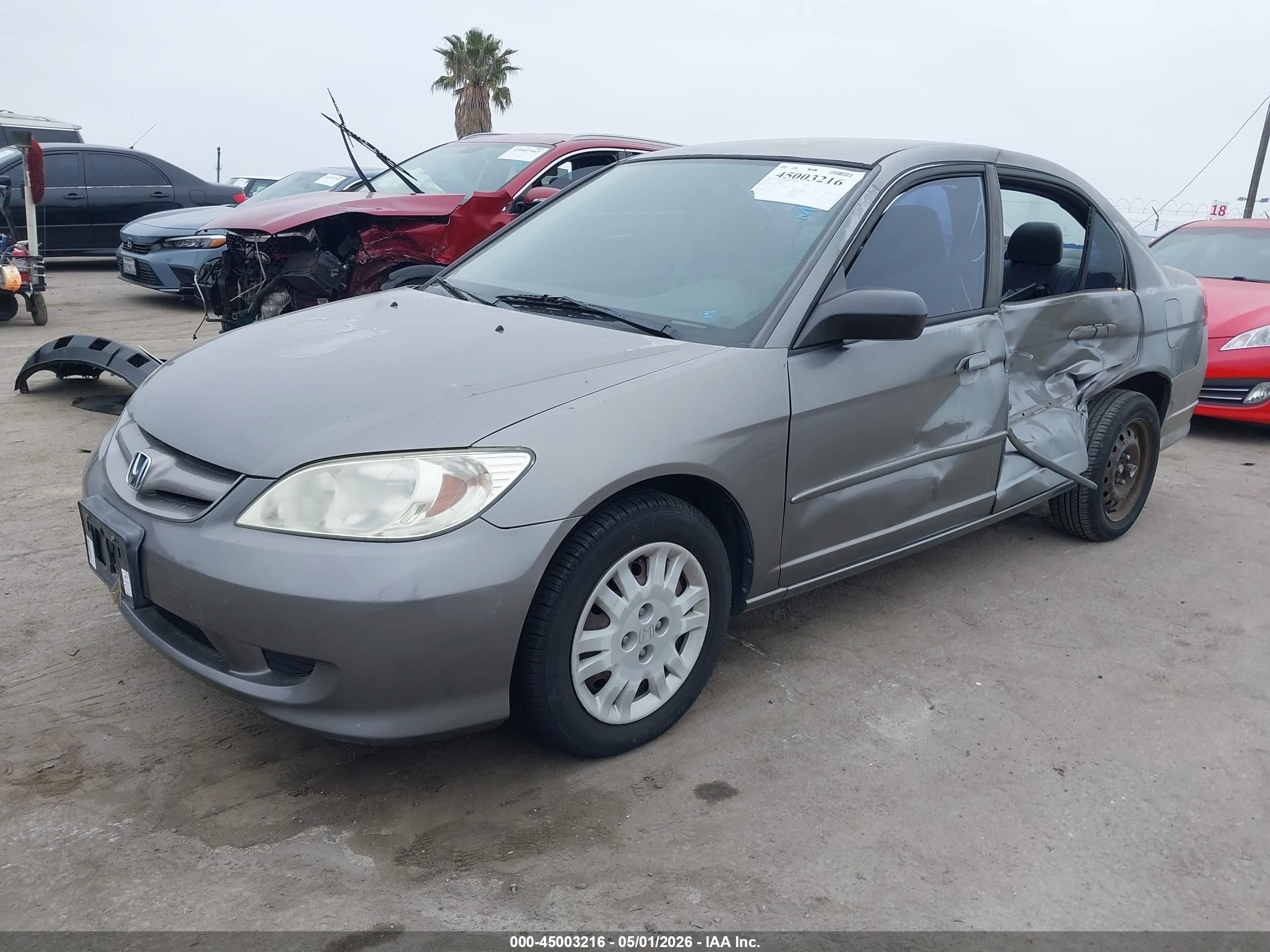 2005 Honda Civic Lx Gray vin: 2HGES16585H504261