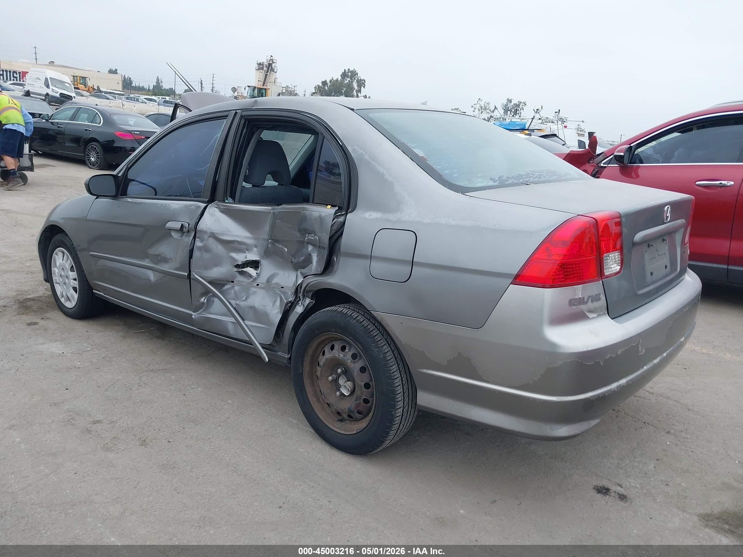 2005 Honda Civic Lx Gray vin: 2HGES16585H504261