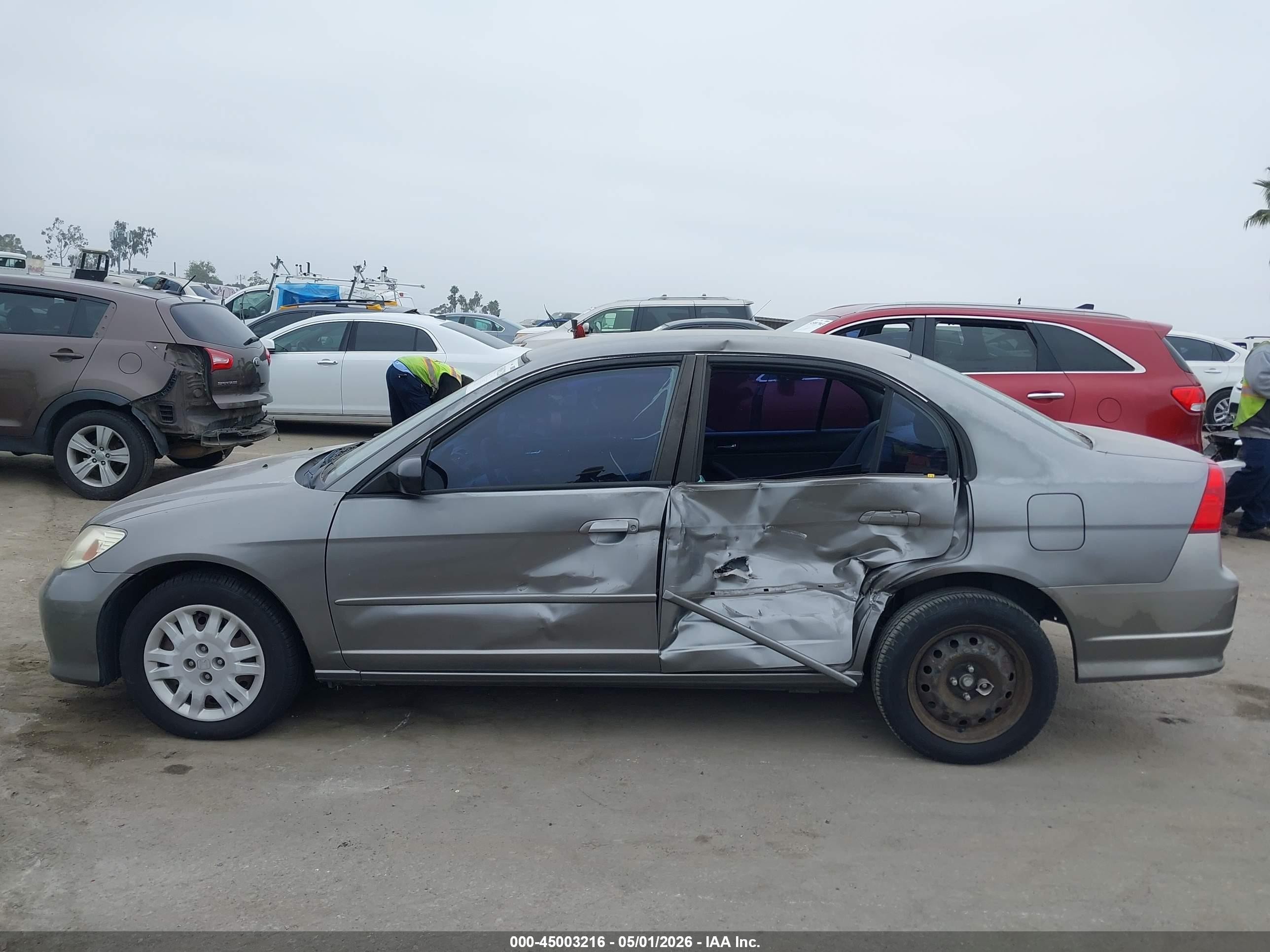 2005 Honda Civic Lx Gray vin: 2HGES16585H504261
