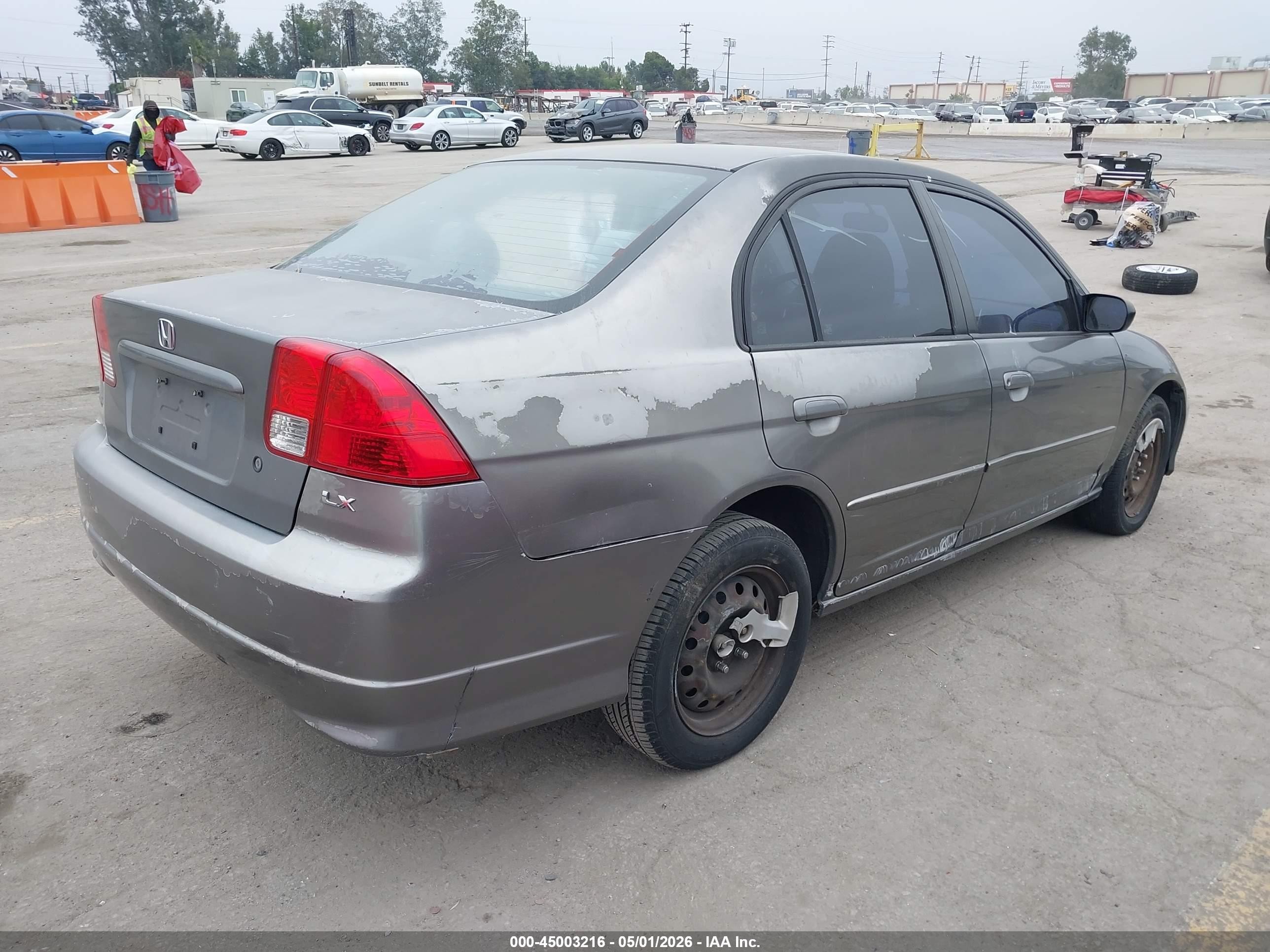 2005 Honda Civic Lx Gray vin: 2HGES16585H504261