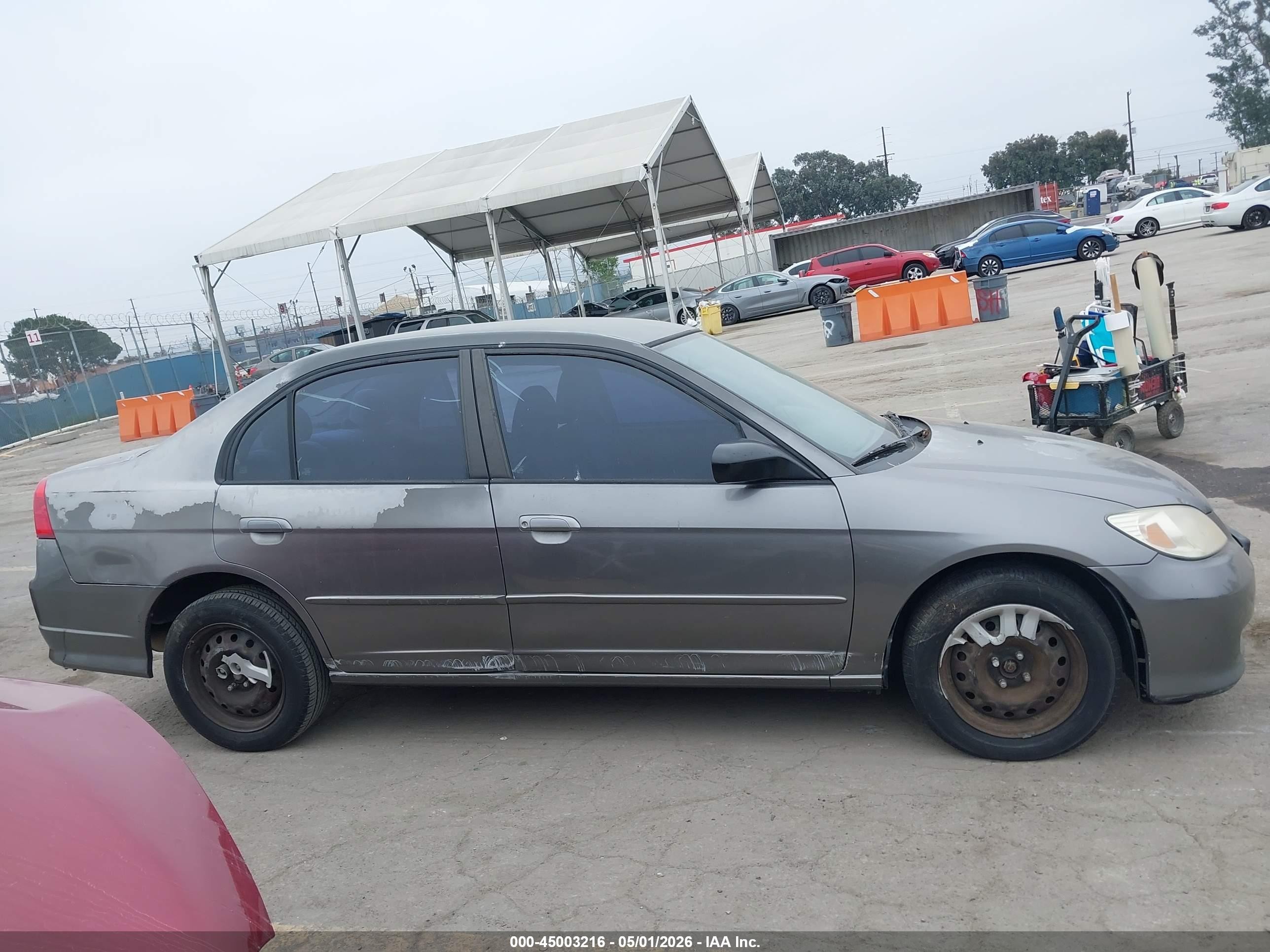 2005 Honda Civic Lx Gray vin: 2HGES16585H504261