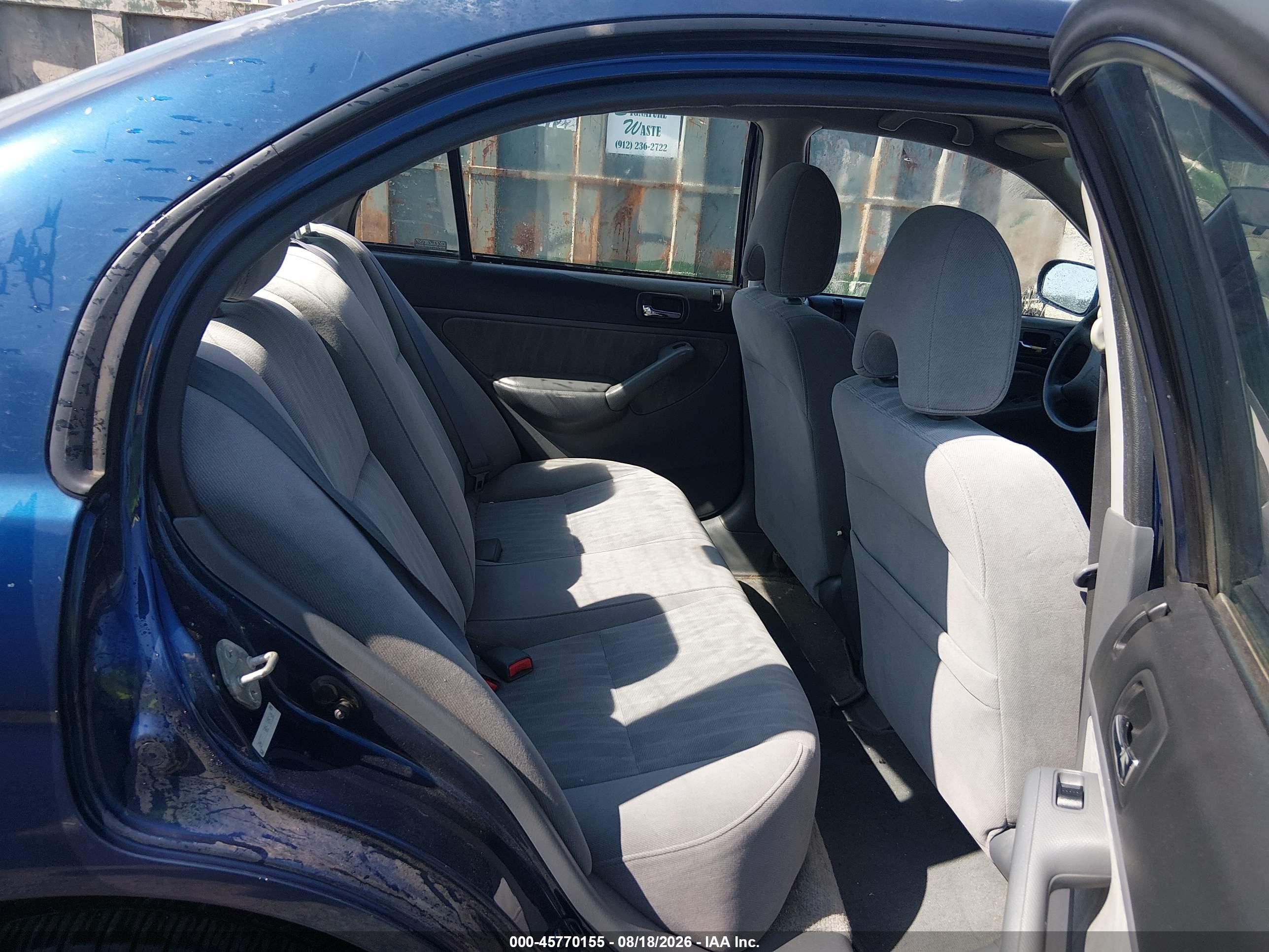 2005 Honda Civic Lx Синий vin: 2HGES16585H509265