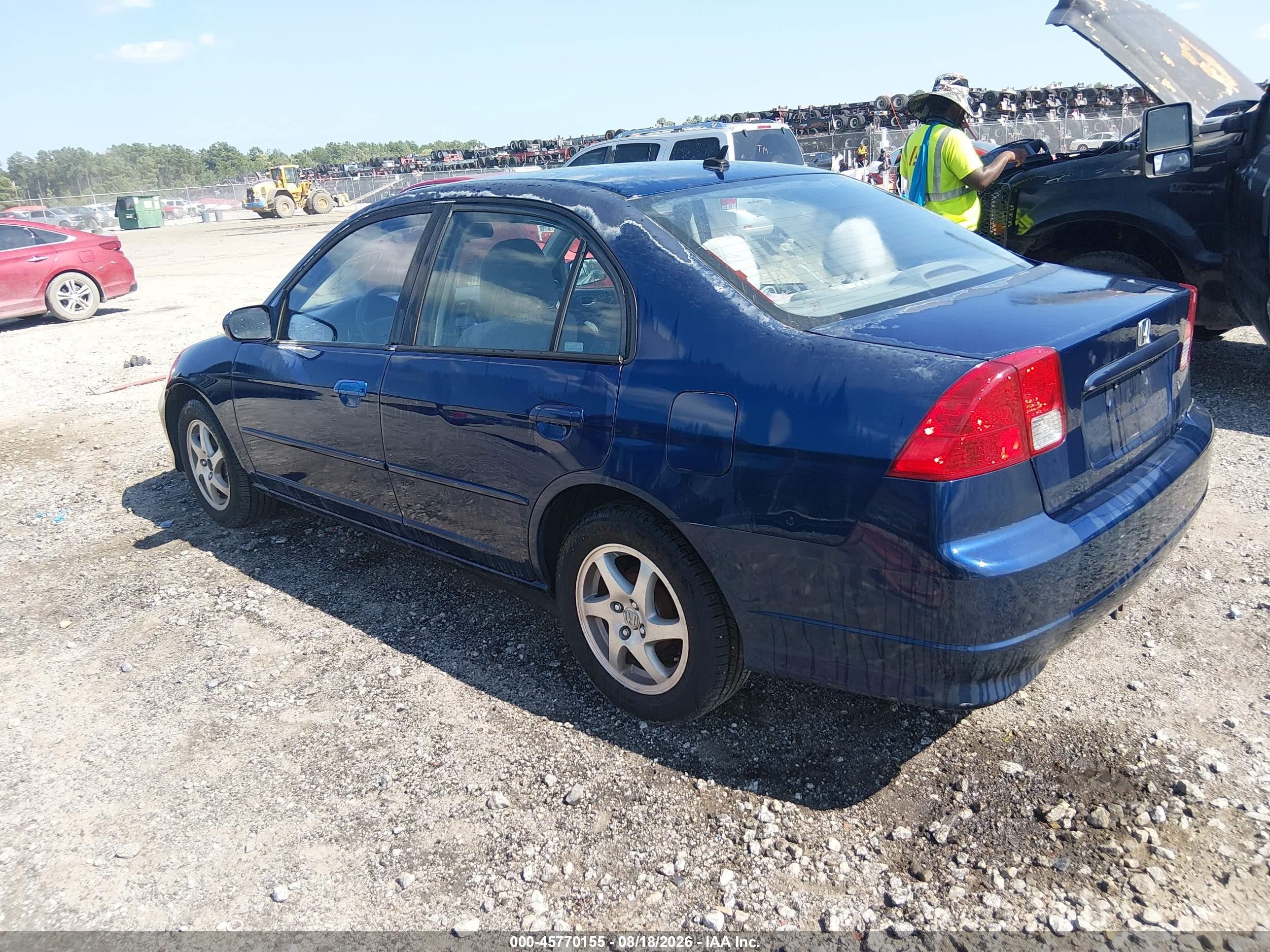 2005 Honda Civic Lx Синий vin: 2HGES16585H509265