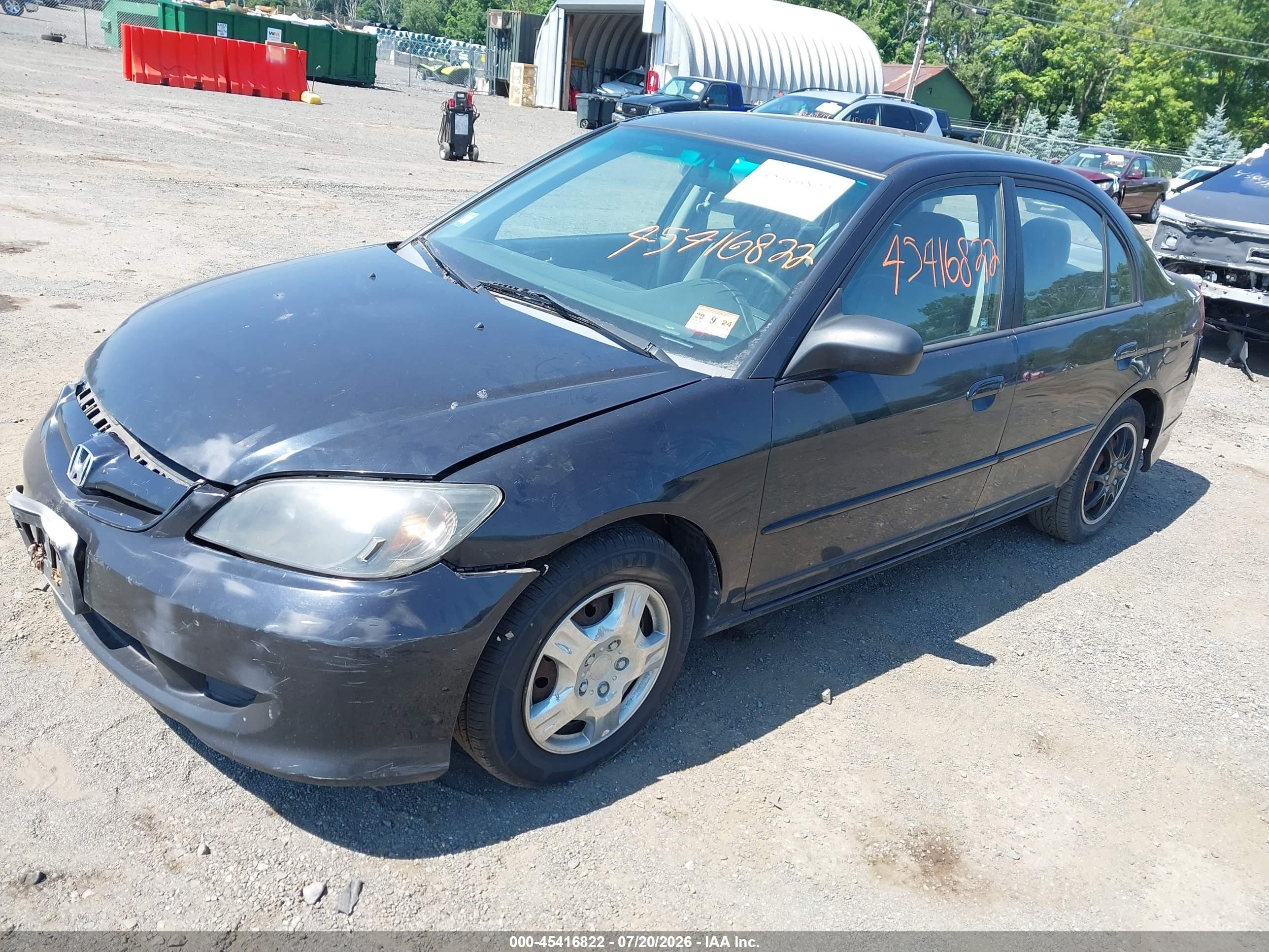 2005 Honda Civic Lx Black vin: 2HGES16585H537051