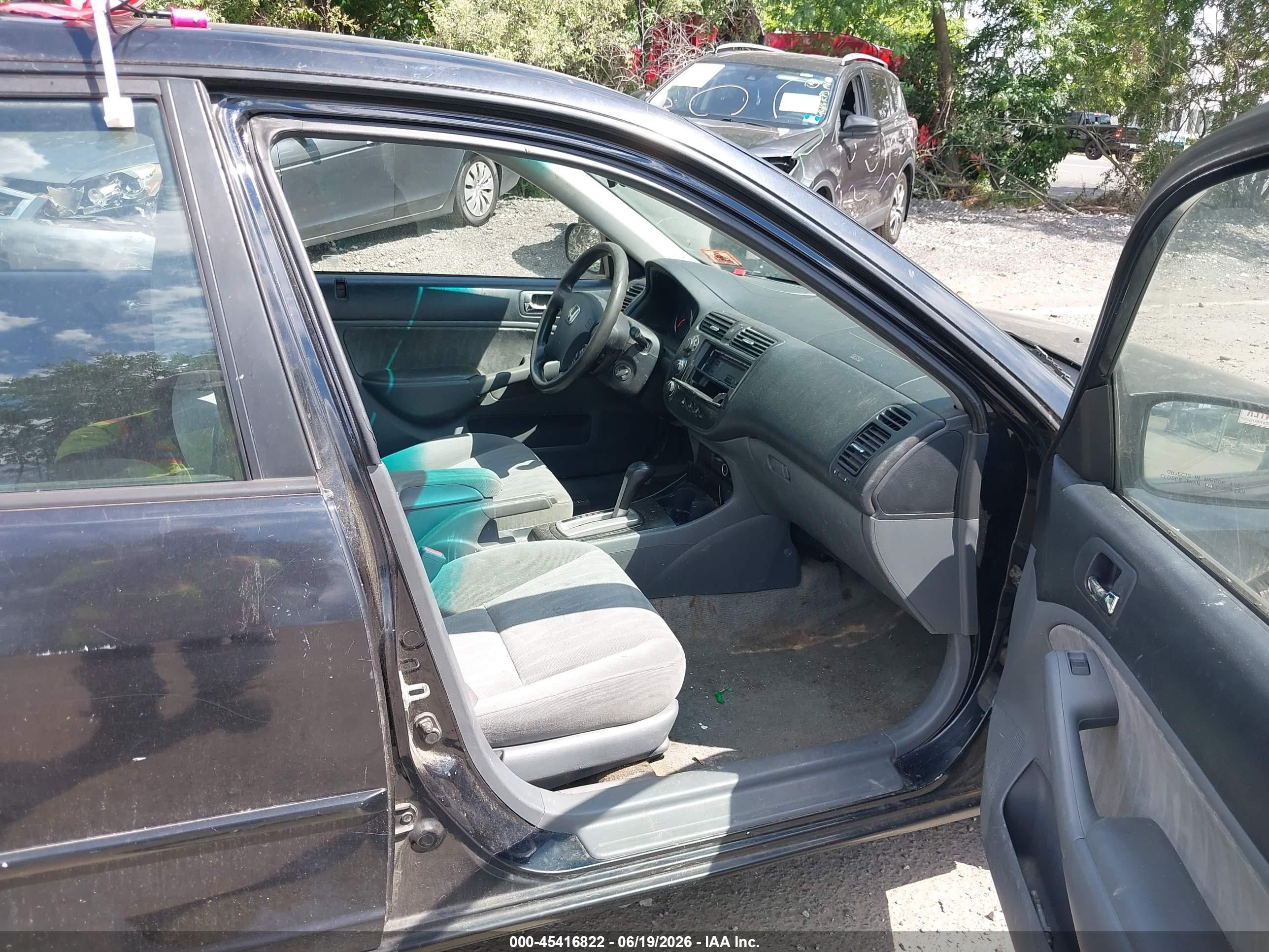 2005 Honda Civic Lx Black vin: 2HGES16585H537051