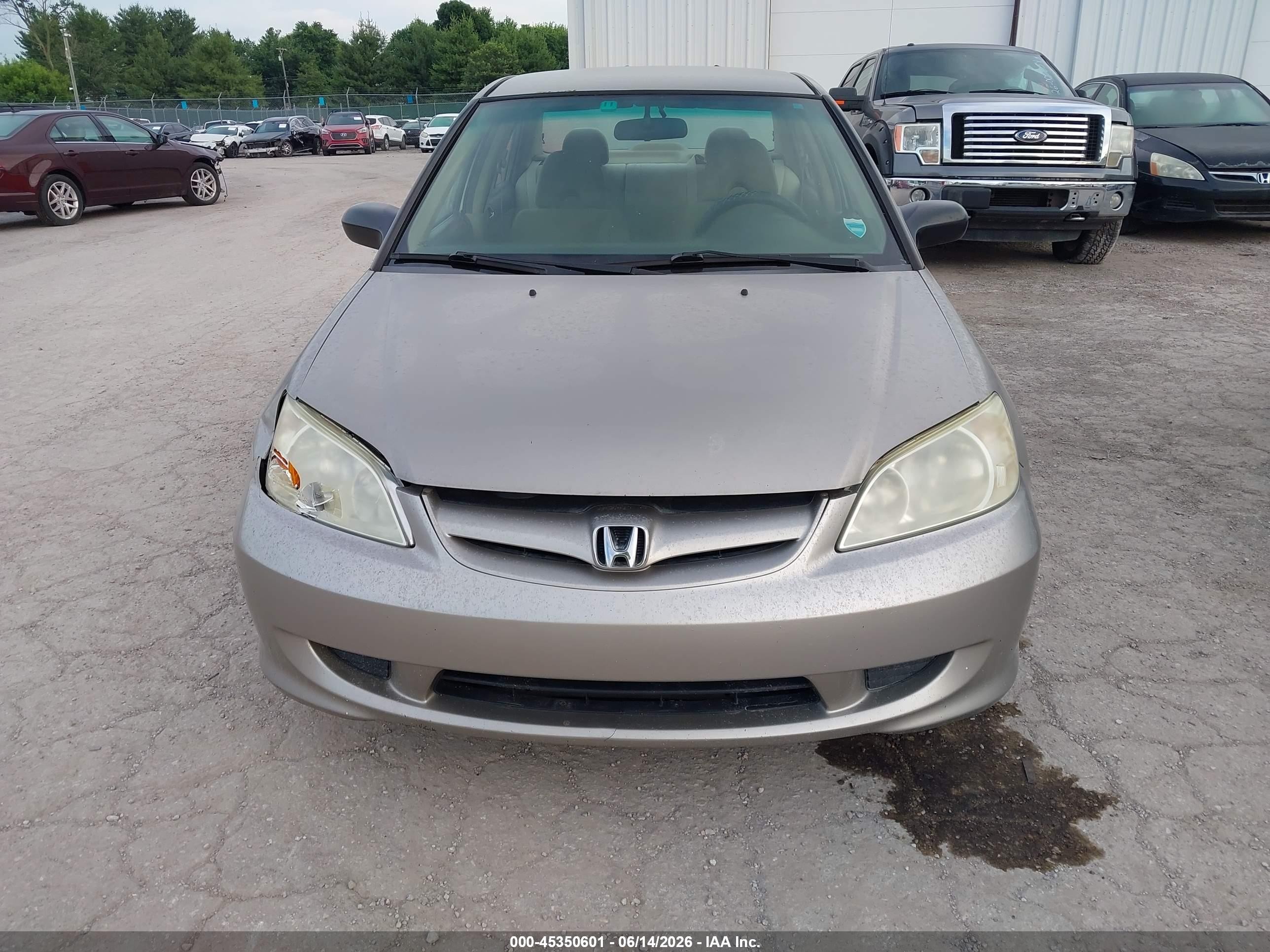 2005 Honda Civic Lx Beige vin: 2HGES16585H550558
