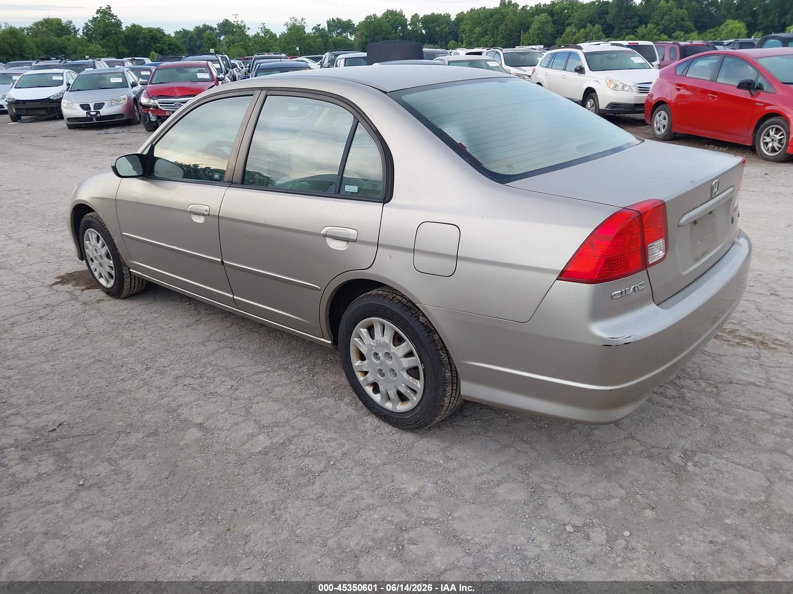2005 Honda Civic Lx Beige vin: 2HGES16585H550558