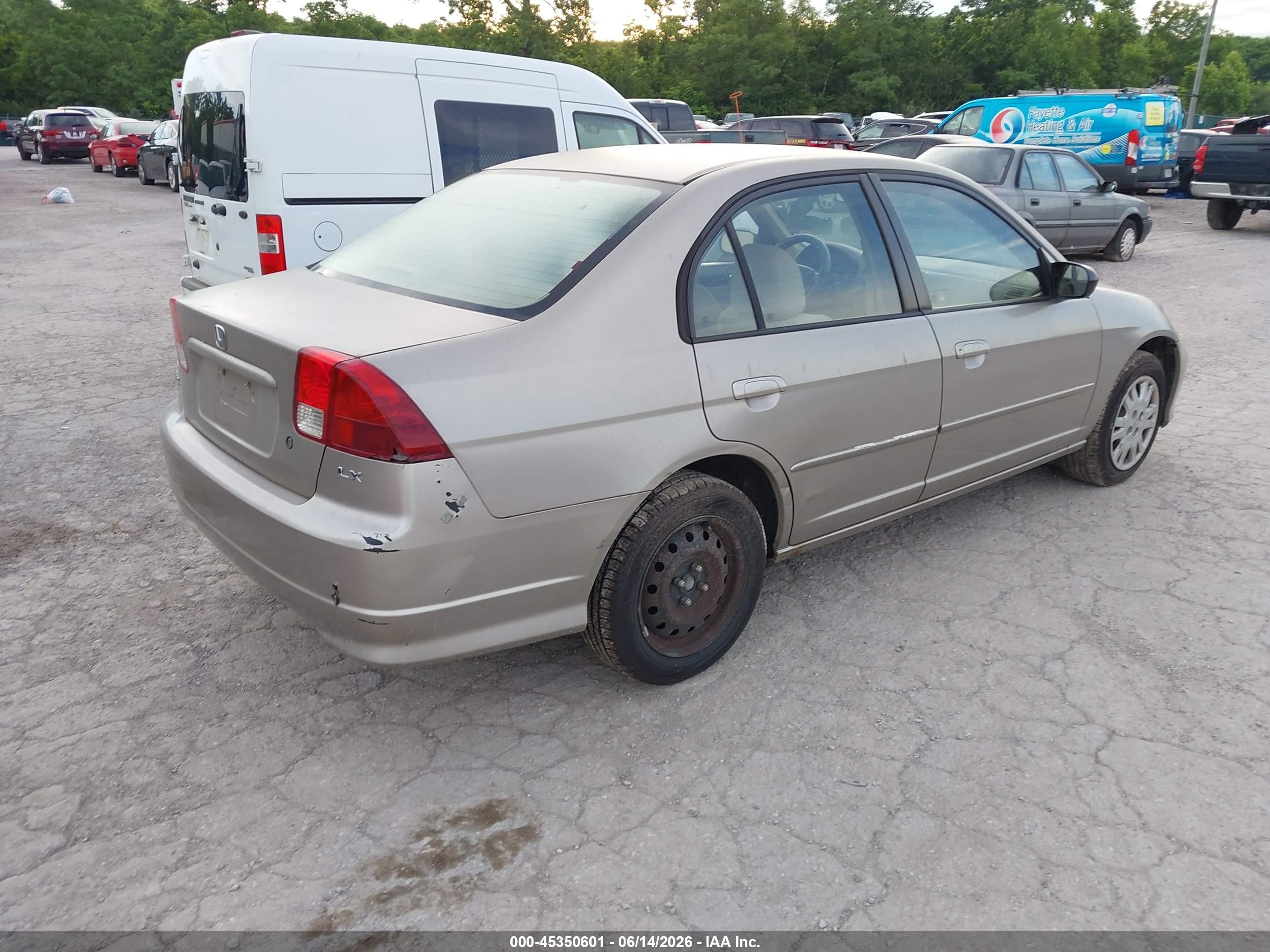 2005 Honda Civic Lx Beige vin: 2HGES16585H550558