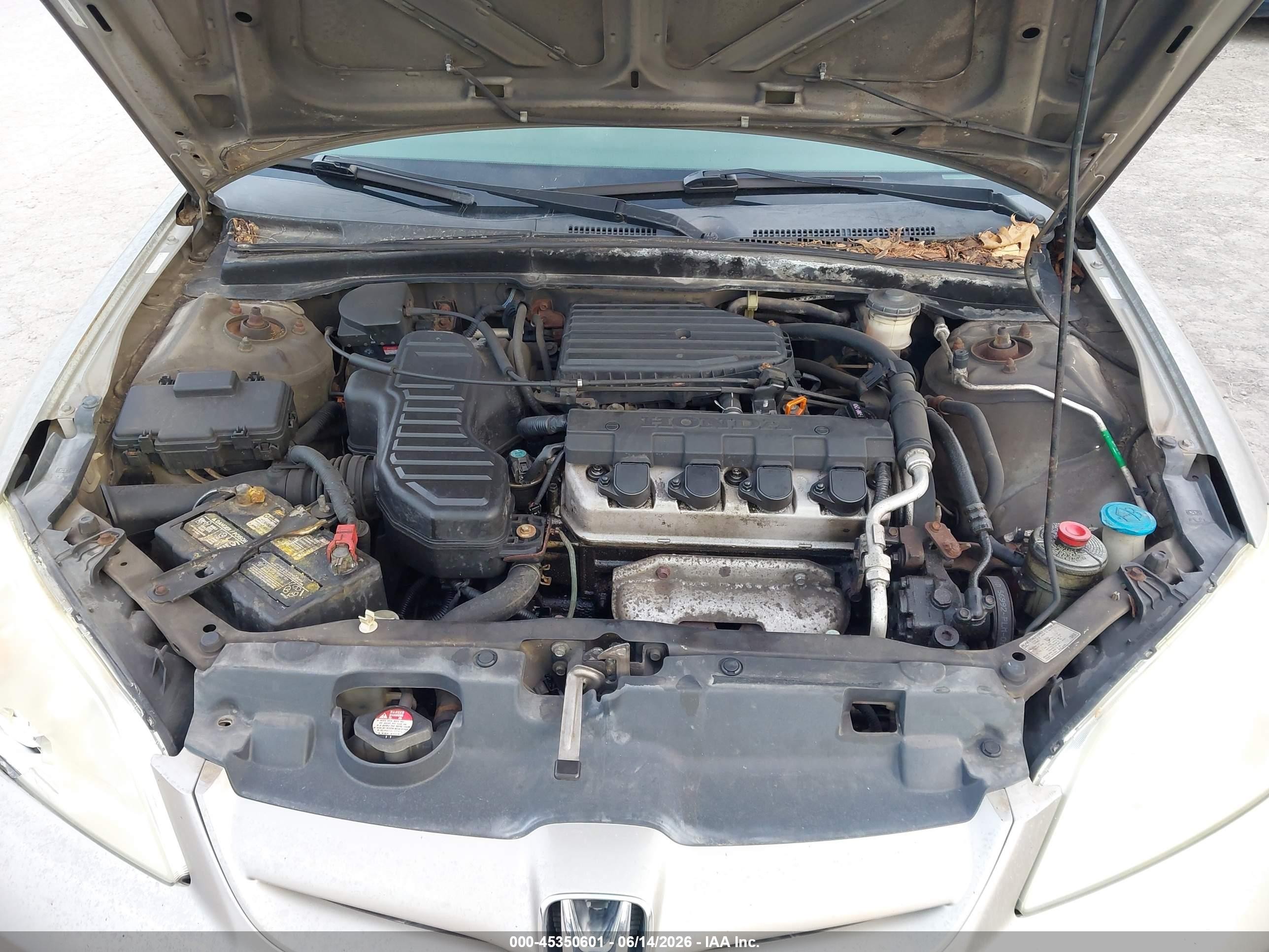 2005 Honda Civic Lx Beige vin: 2HGES16585H550558