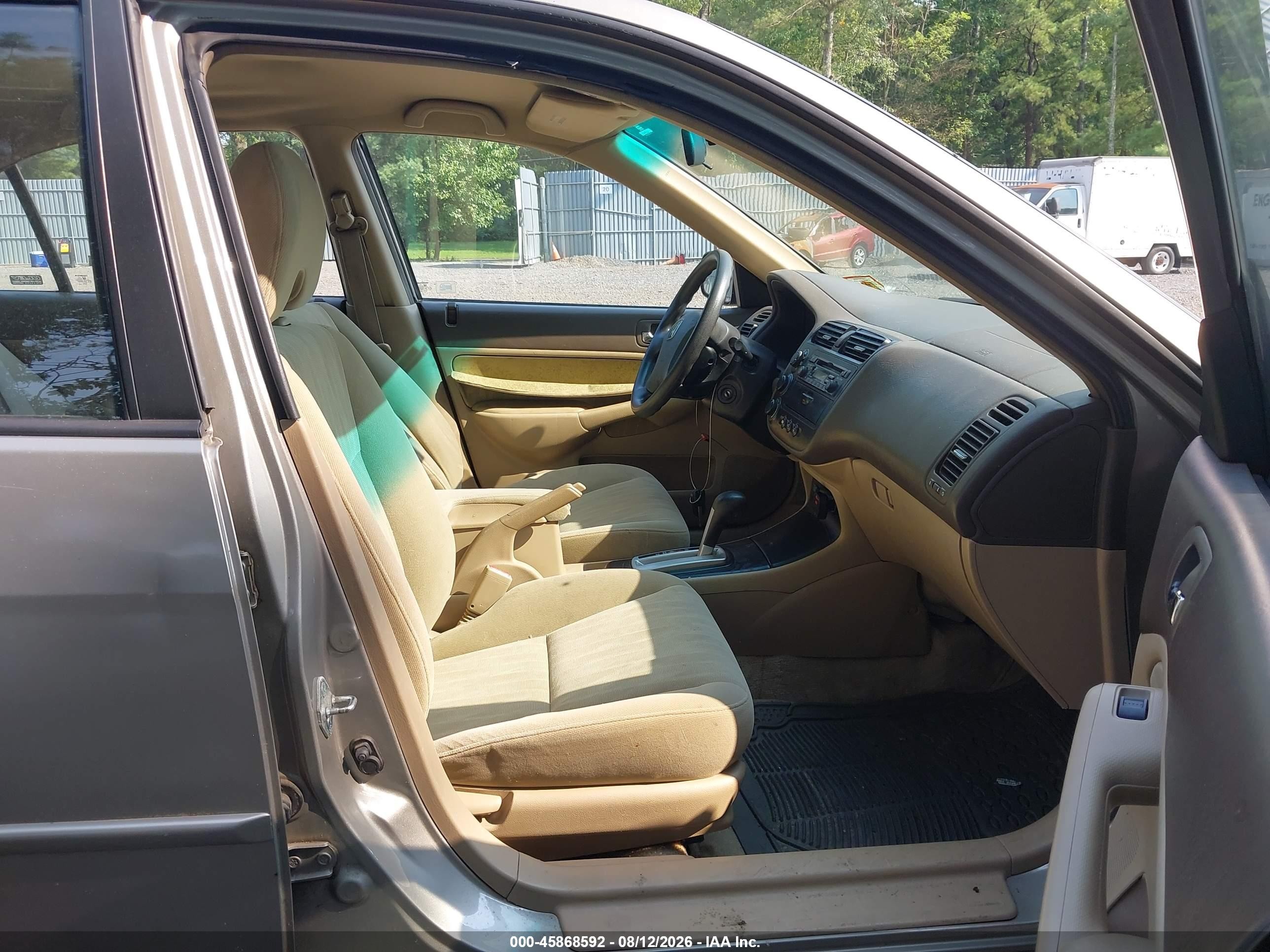 2005 Honda Civic Lx Beige vin: 2HGES16585H555176