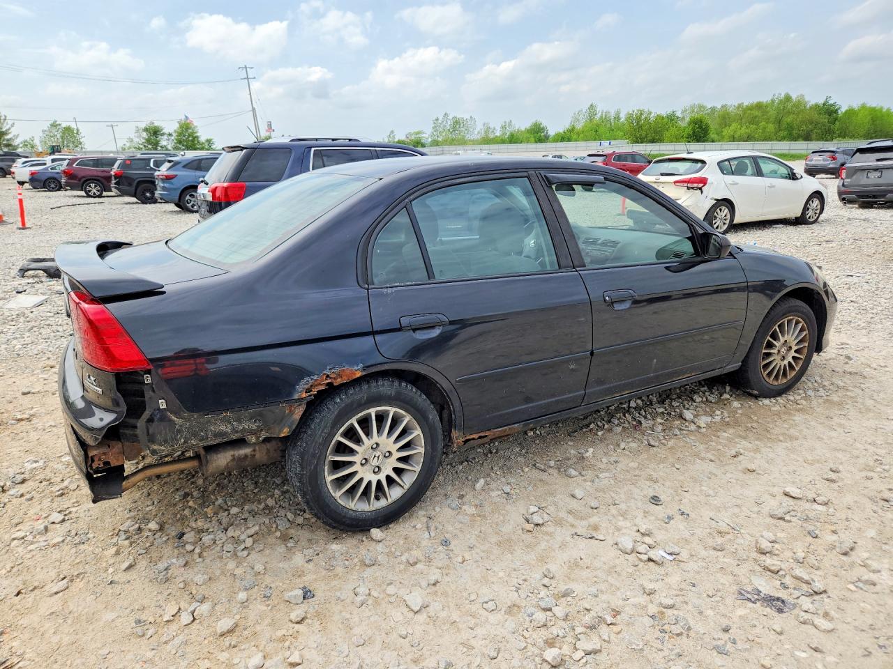 2005 Honda Civic Lx Blue vin: 2HGES16585H558868