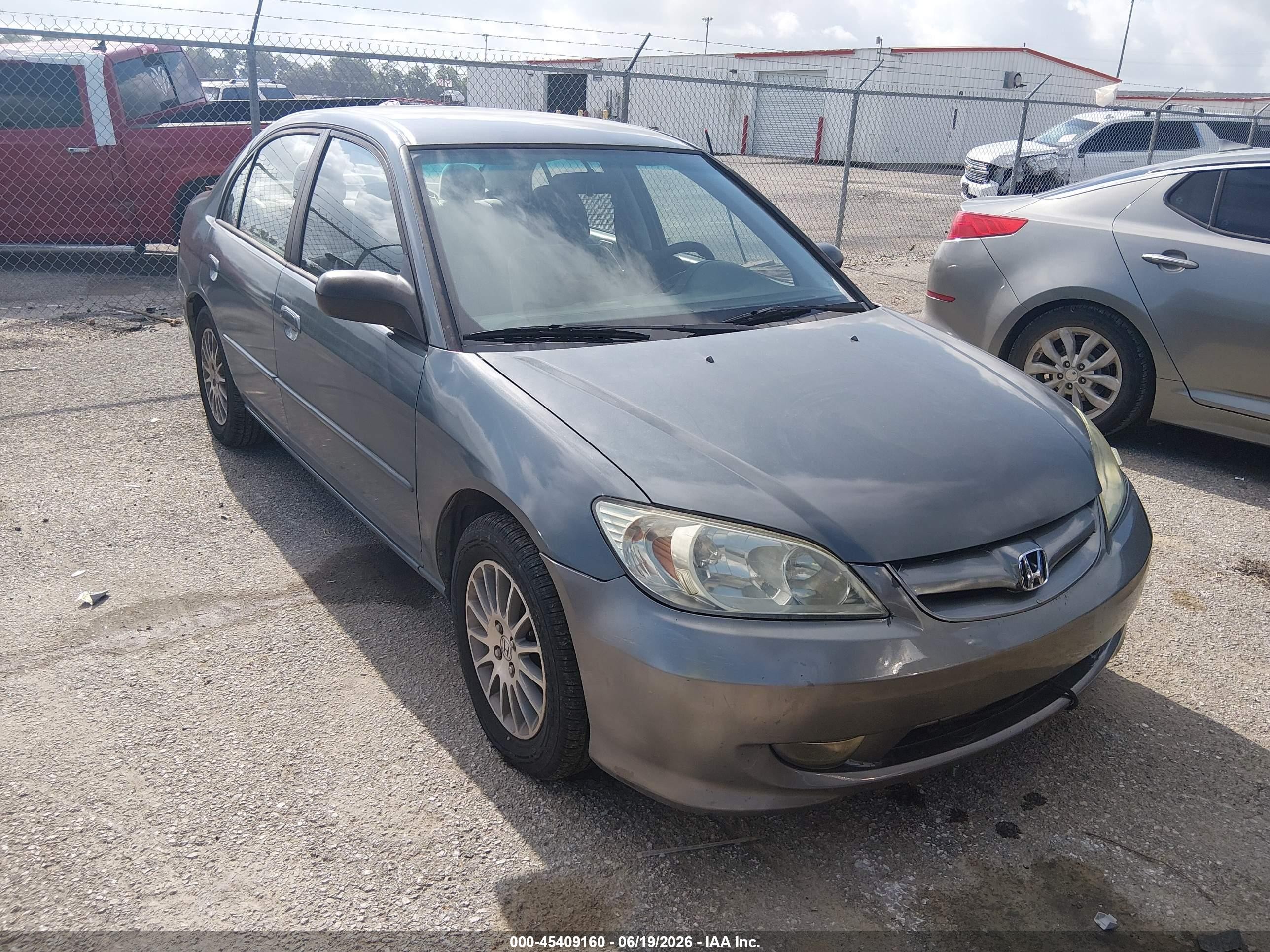 2005 Honda Civic Lx Gray vin: 2HGES16585H630894