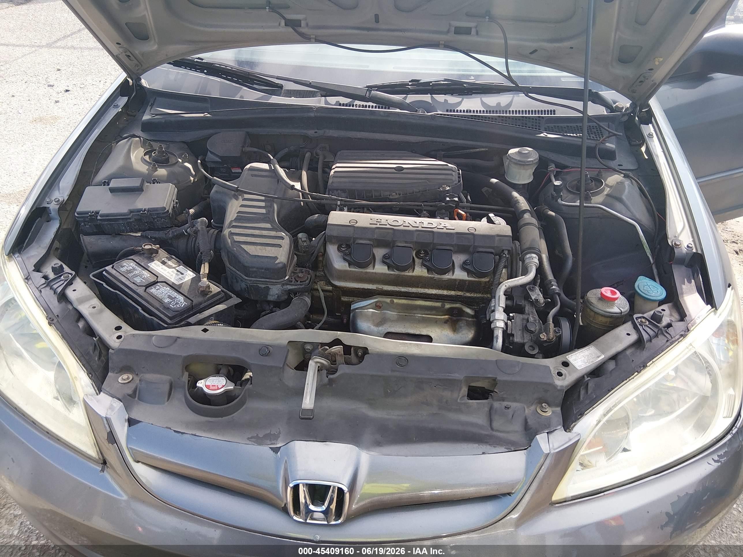 2005 Honda Civic Lx Серый vin: 2HGES16585H630894