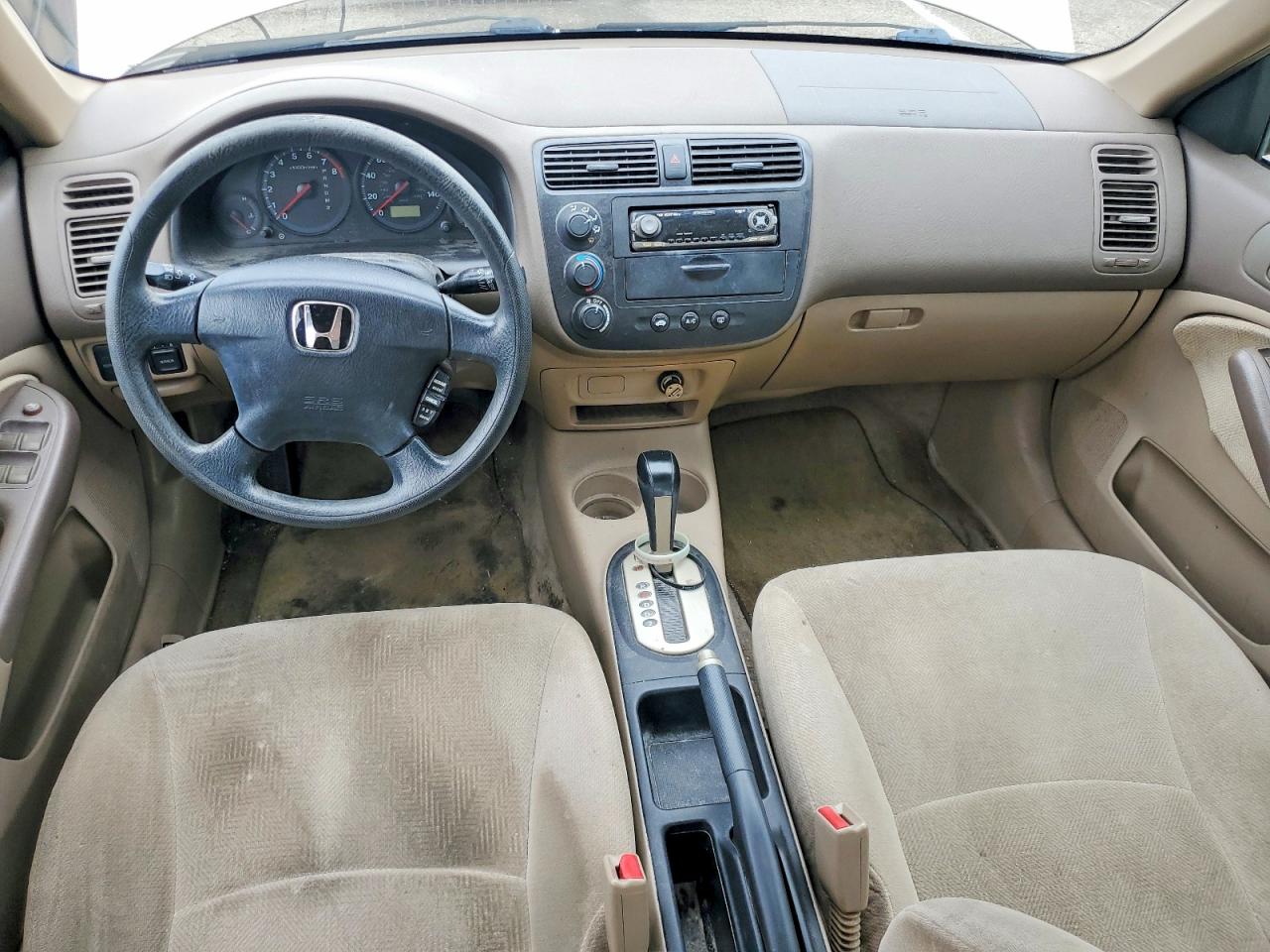 2001 Honda Civic Lx Beige vin: 2HGES16591H523511