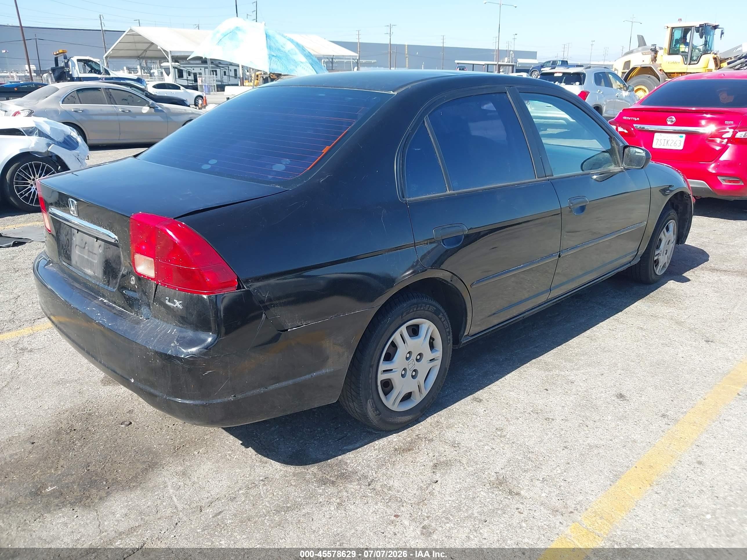 2001 Honda Civic Lx Черный vin: 2HGES16591H612785