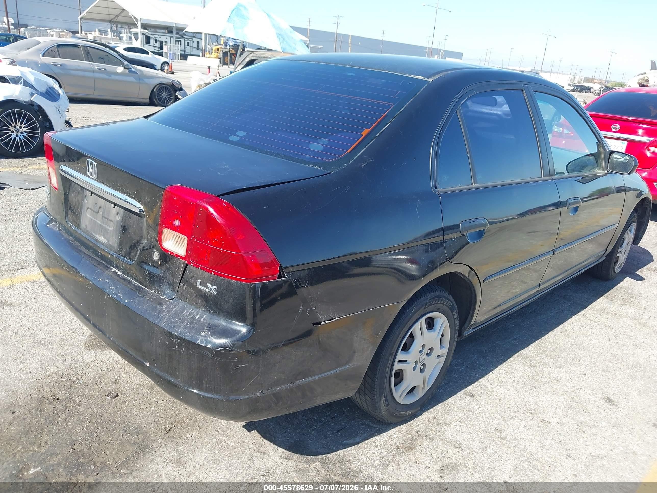 2001 Honda Civic Lx Черный vin: 2HGES16591H612785