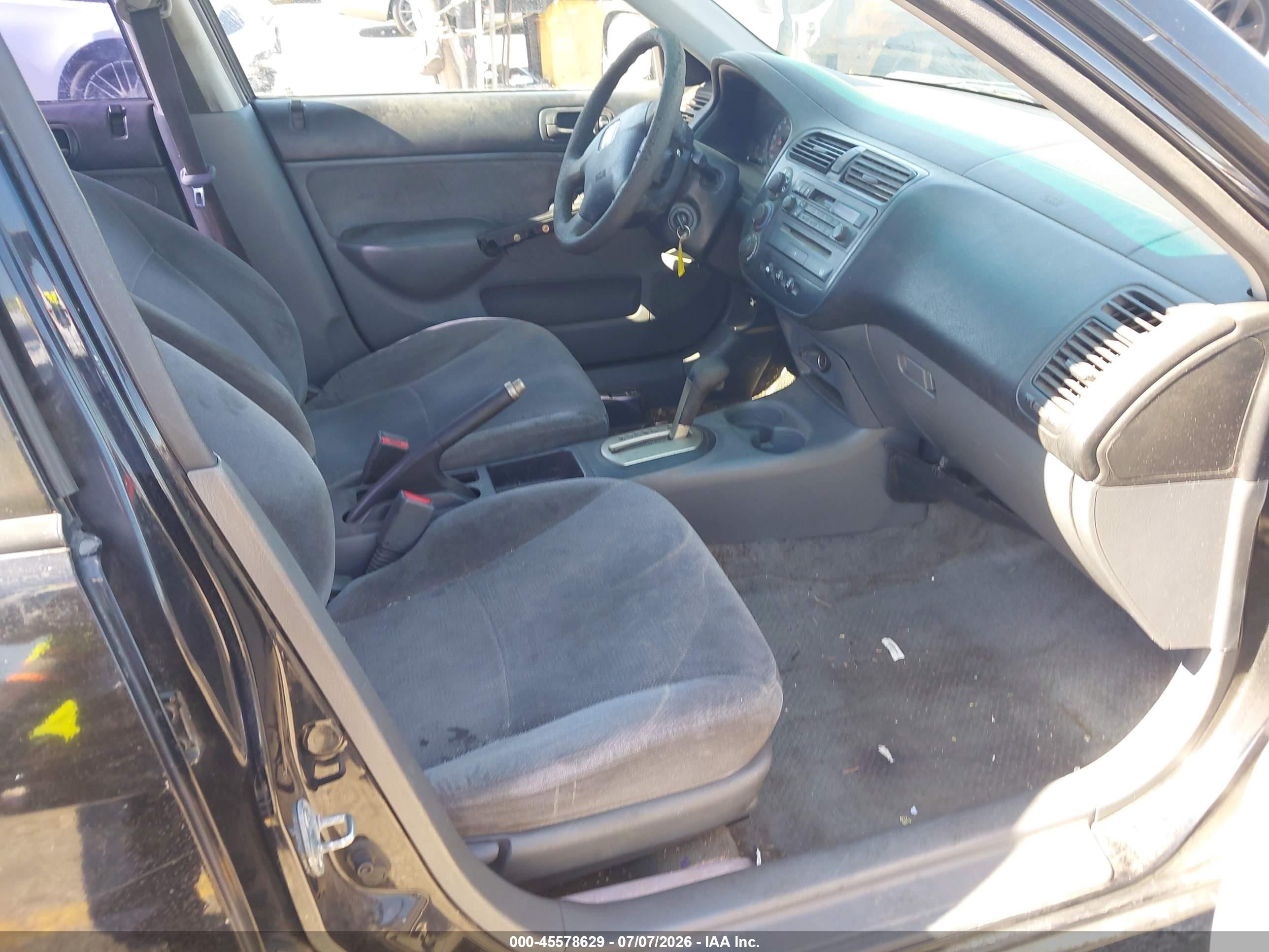 2001 Honda Civic Lx Черный vin: 2HGES16591H612785
