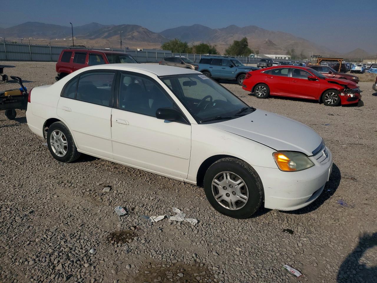 2002 Honda Civic Lx White vin: 2HGES16592H522067