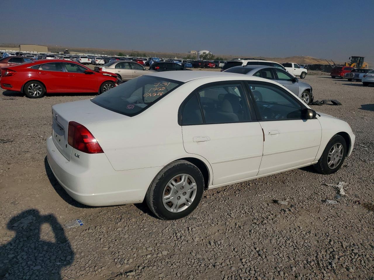 2002 Honda Civic Lx White vin: 2HGES16592H522067