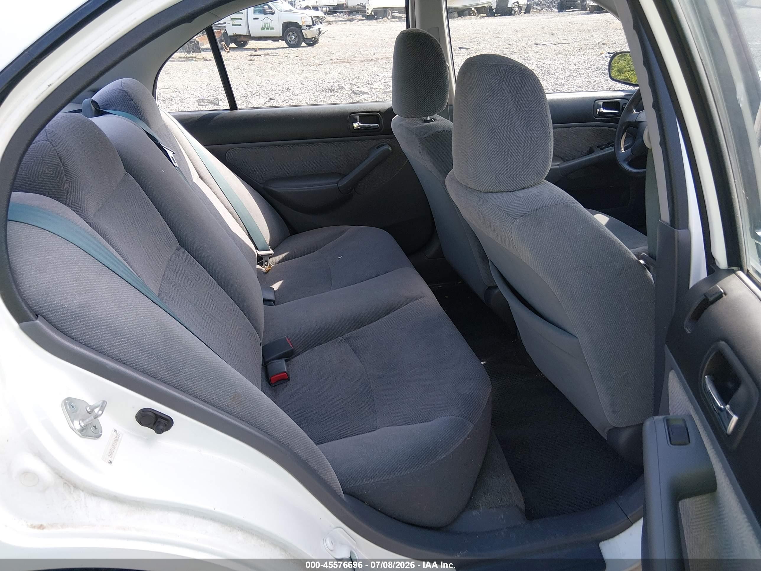 2002 Honda Civic Lx White vin: 2HGES16592H563105