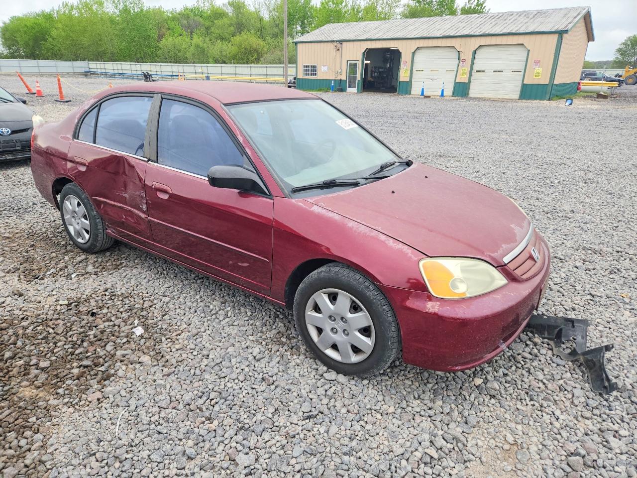 2002 Honda Civic Lx Burgundy vin: 2HGES16592H571429