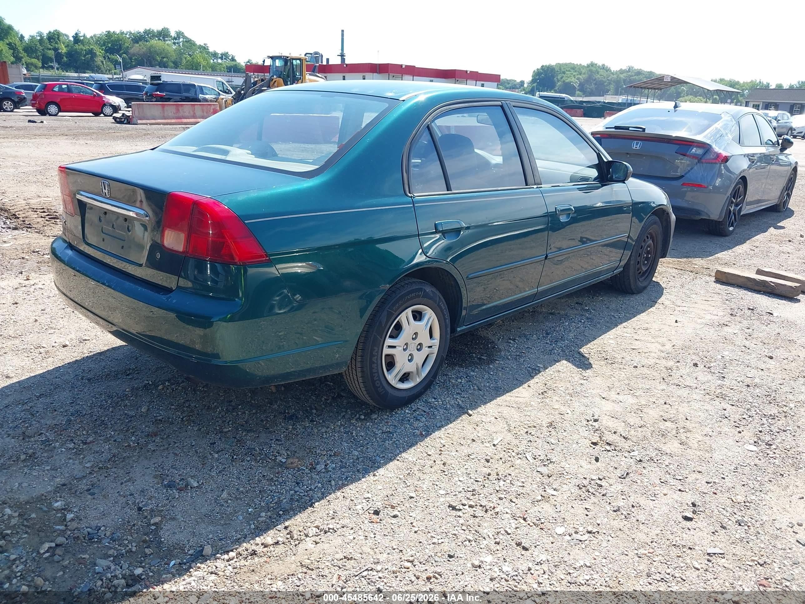 2002 Honda Civic Lx Green vin: 2HGES16592H593396
