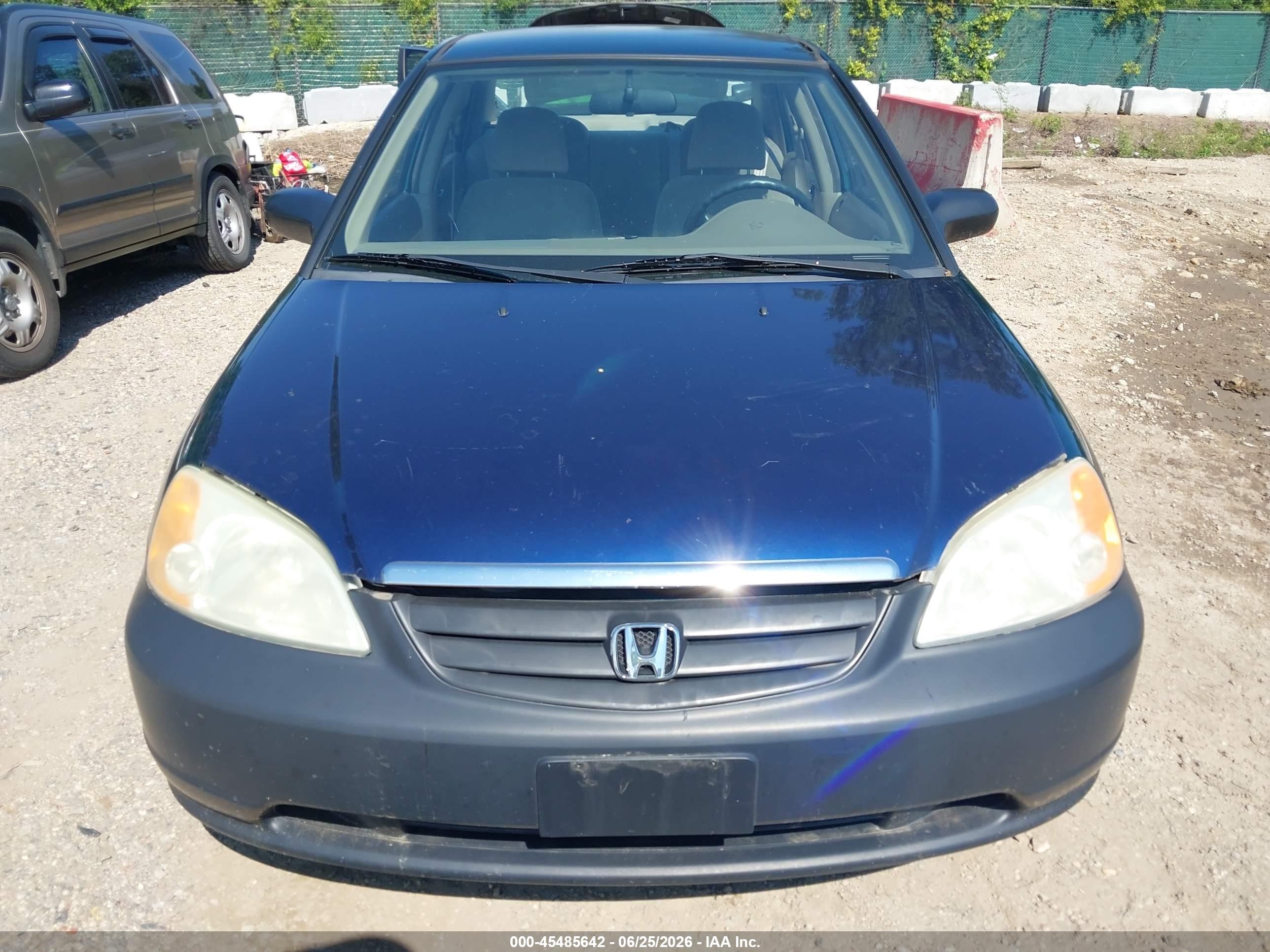 2002 Honda Civic Lx Green vin: 2HGES16592H593396