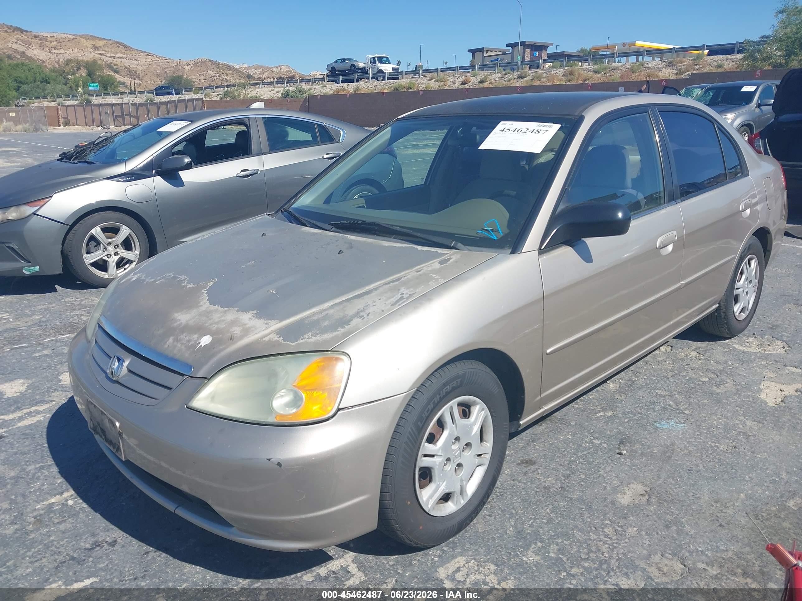 2002 Honda Civic Lx Beige vin: 2HGES16592H603652