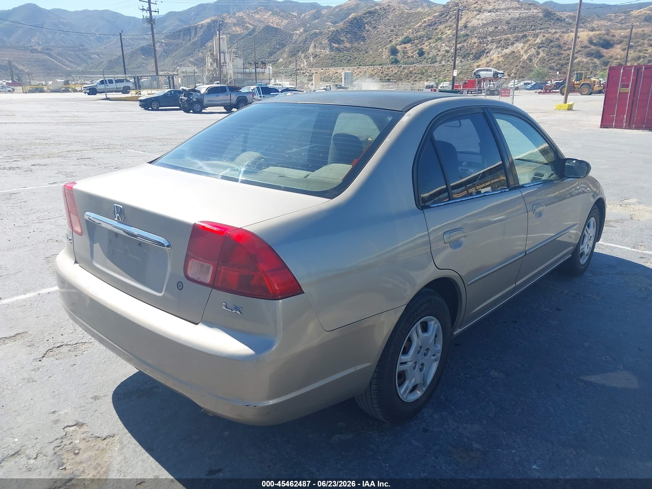 2002 Honda Civic Lx Beige vin: 2HGES16592H603652
