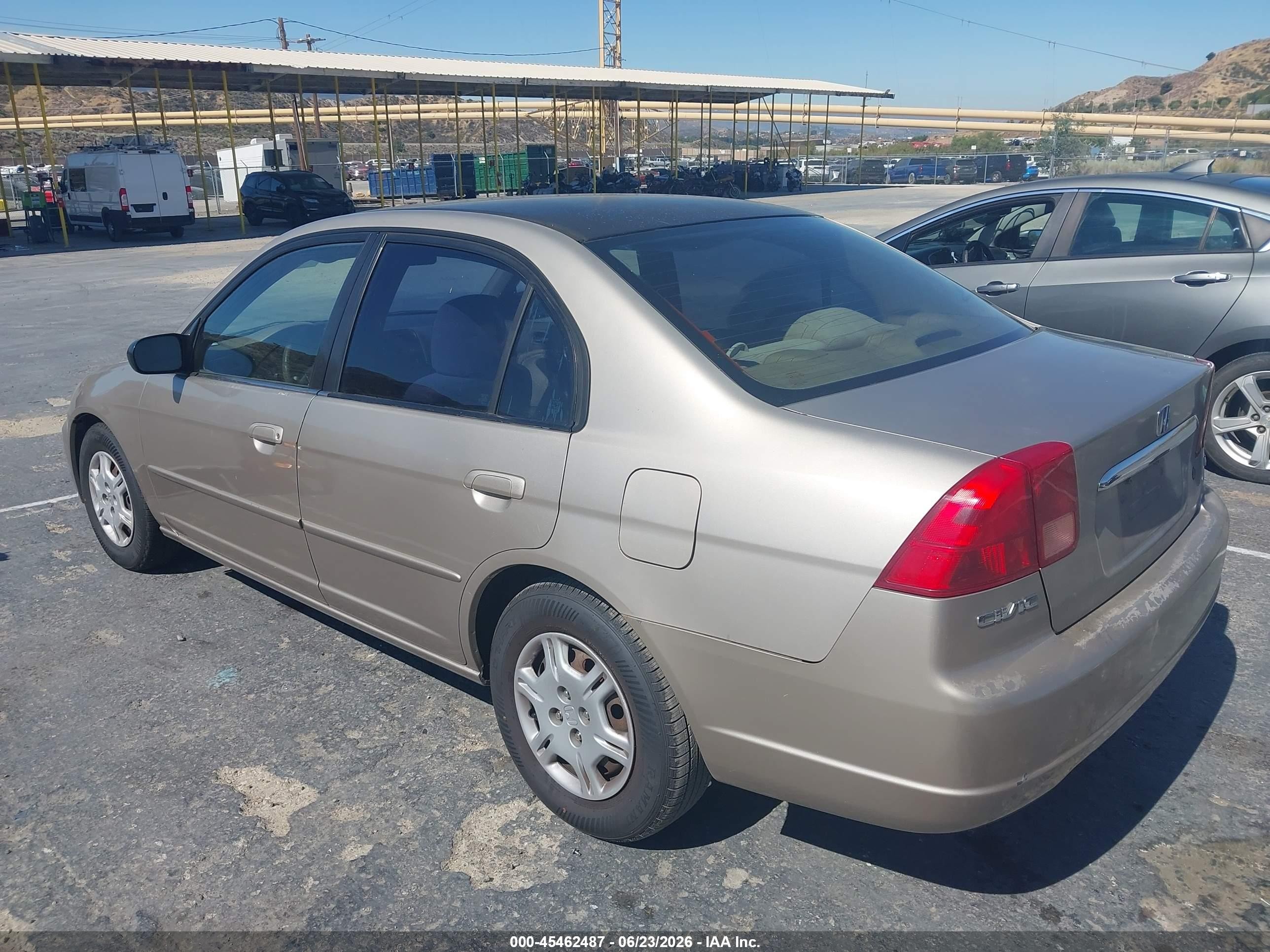 2002 Honda Civic Lx Beige vin: 2HGES16592H603652
