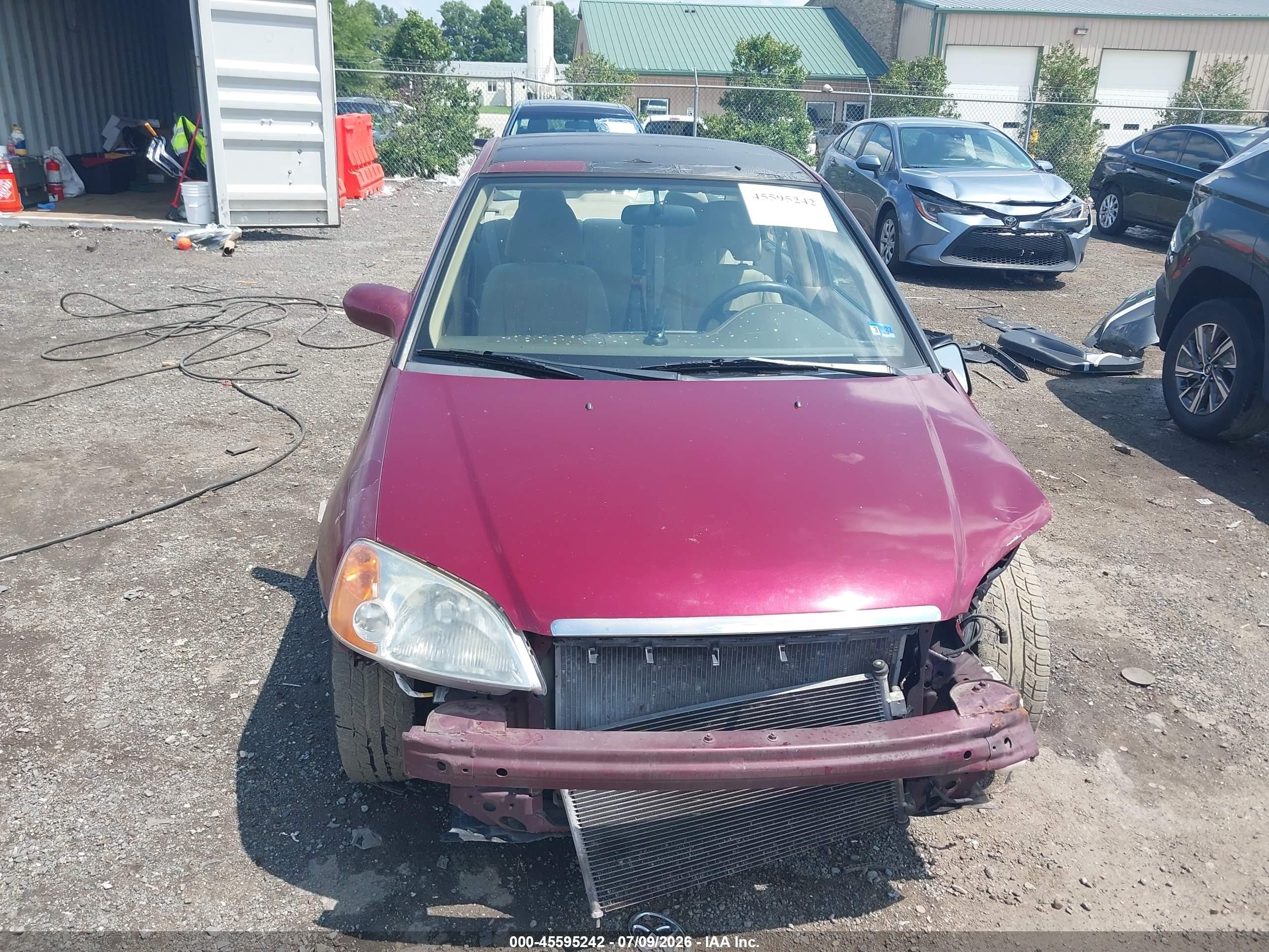 2003 Honda Civic Lx Бордовый vin: 2HGES16593H555541