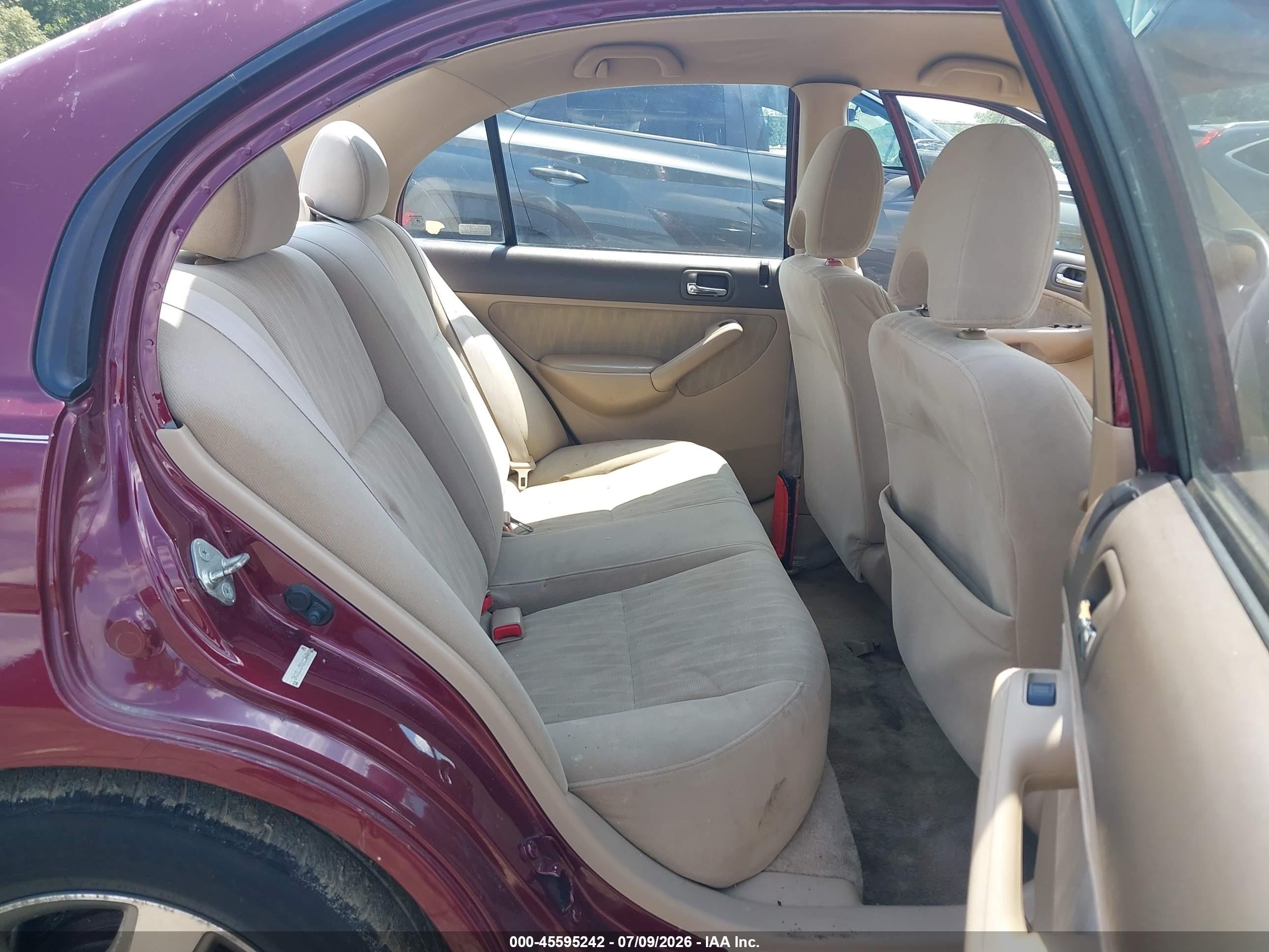 2003 Honda Civic Lx Бордовый vin: 2HGES16593H555541