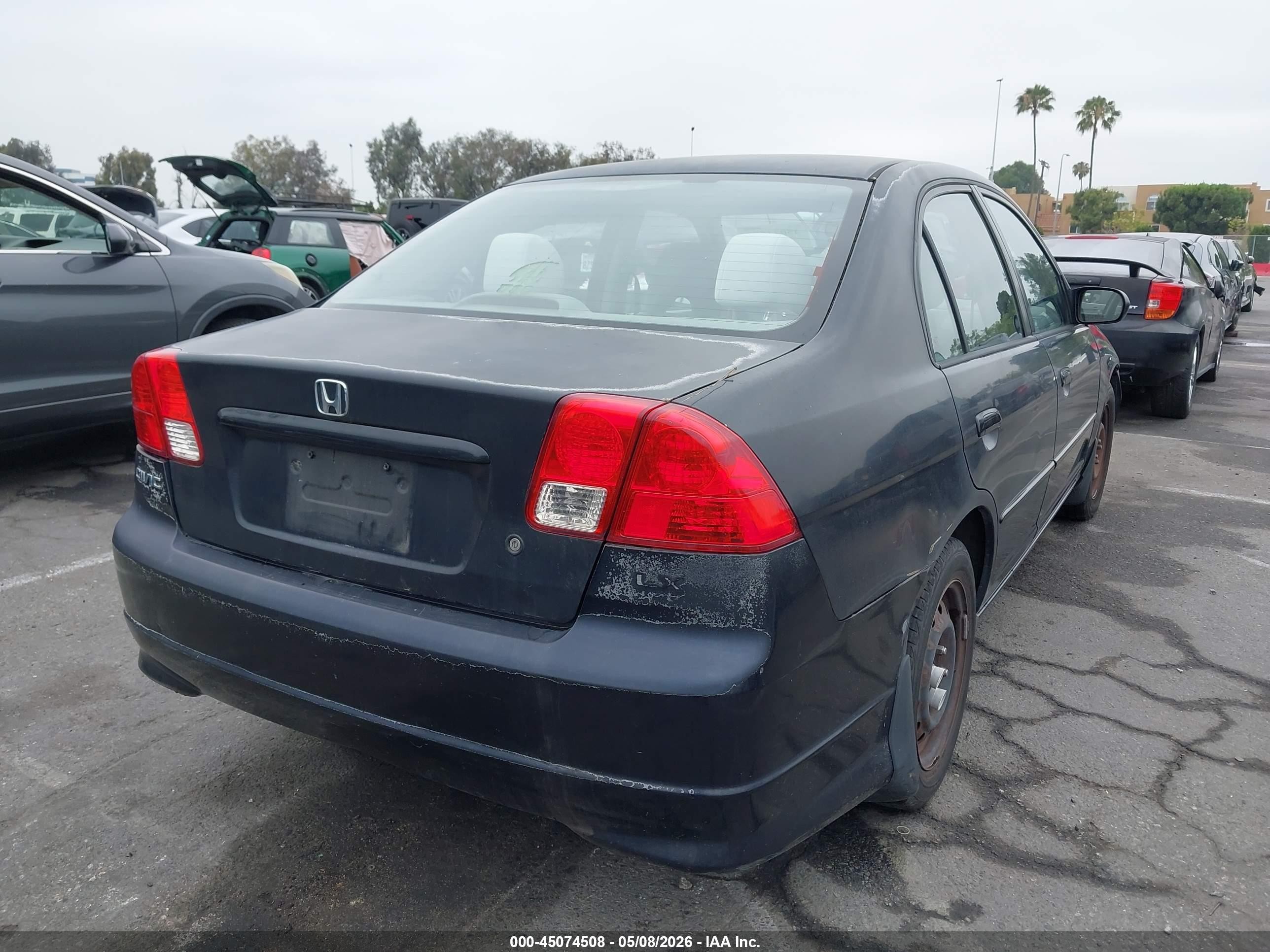 2004 Honda Civic Lx Черный vin: 2HGES16594H548820