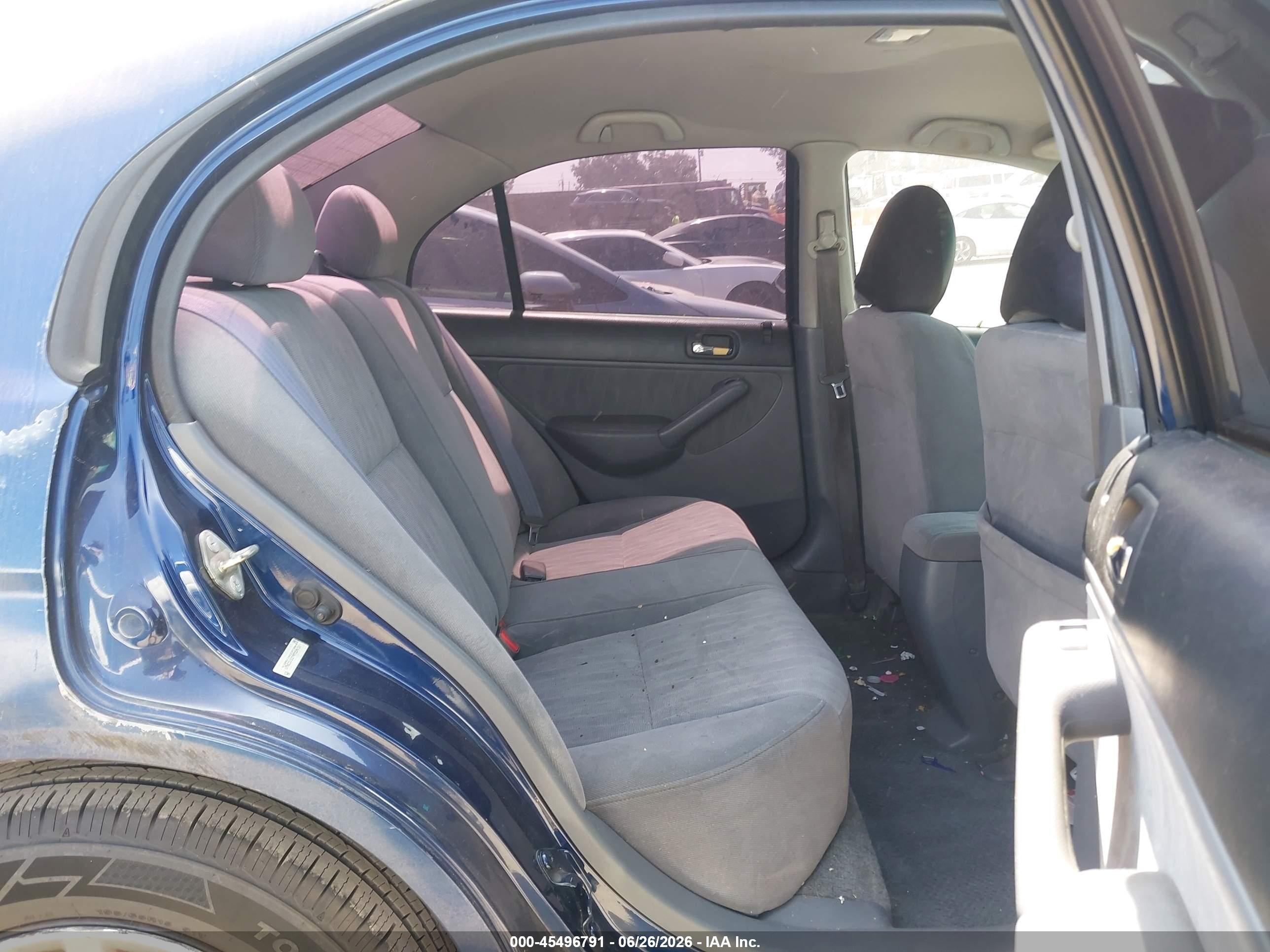 2004 Honda Civic Lx Blue vin: 2HGES16594H564757