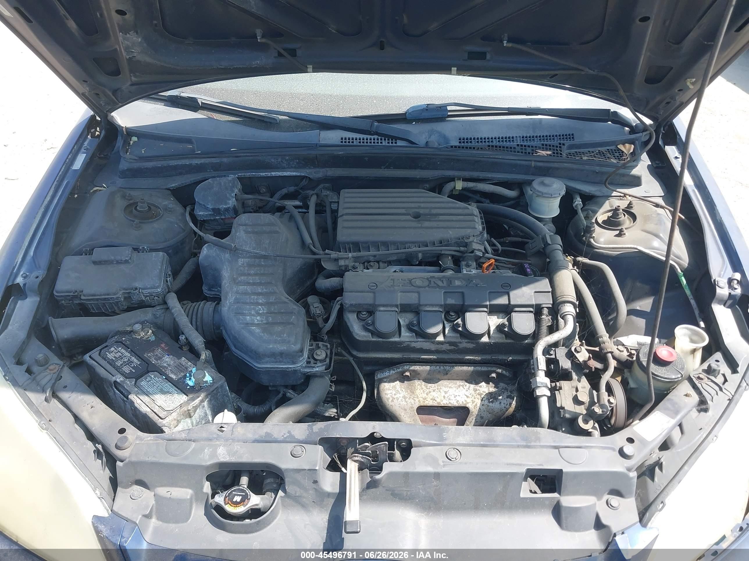 2004 Honda Civic Lx Blue vin: 2HGES16594H564757