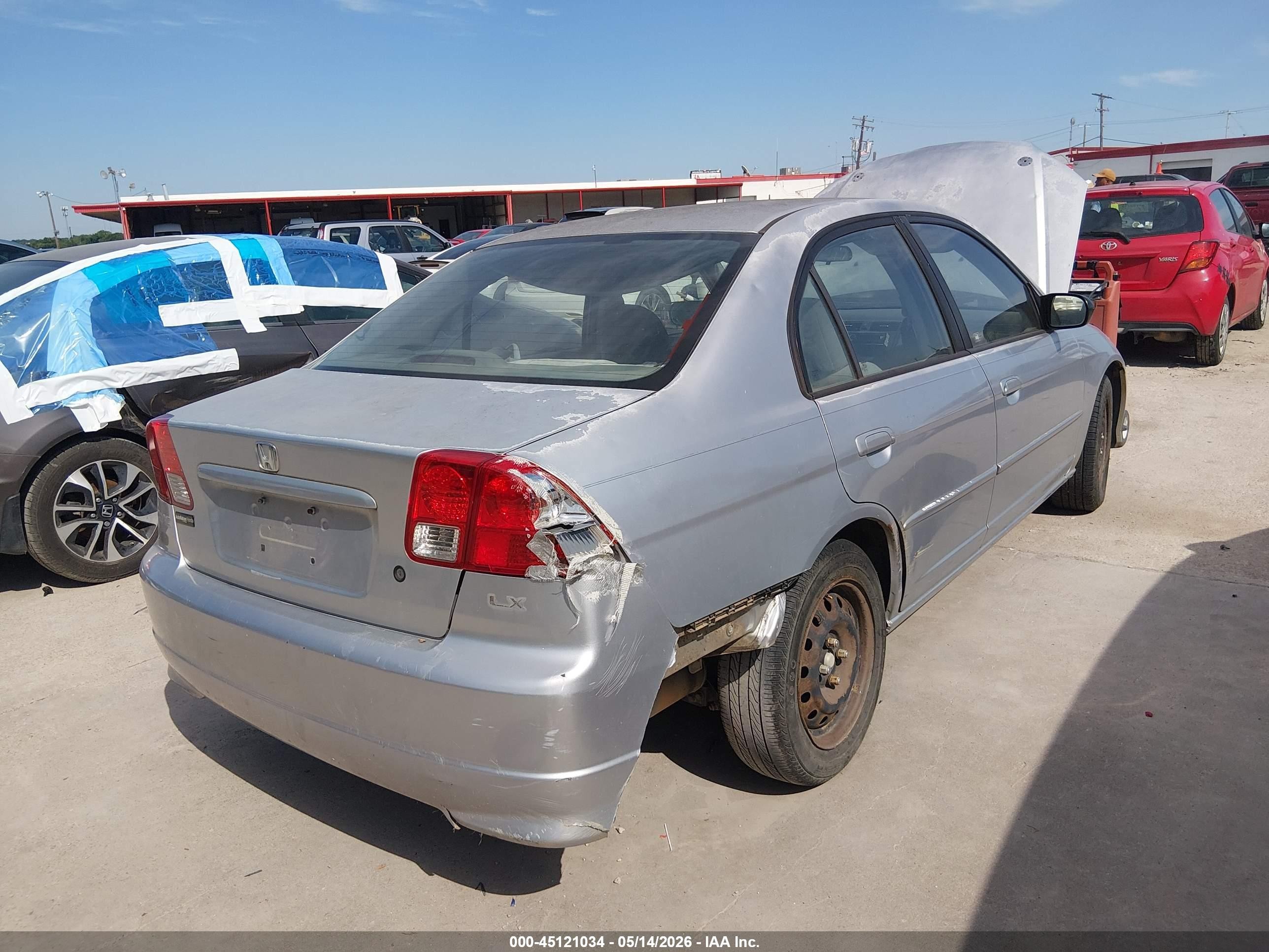 2005 Honda Civic Lx Gray vin: 2HGES16595H535017