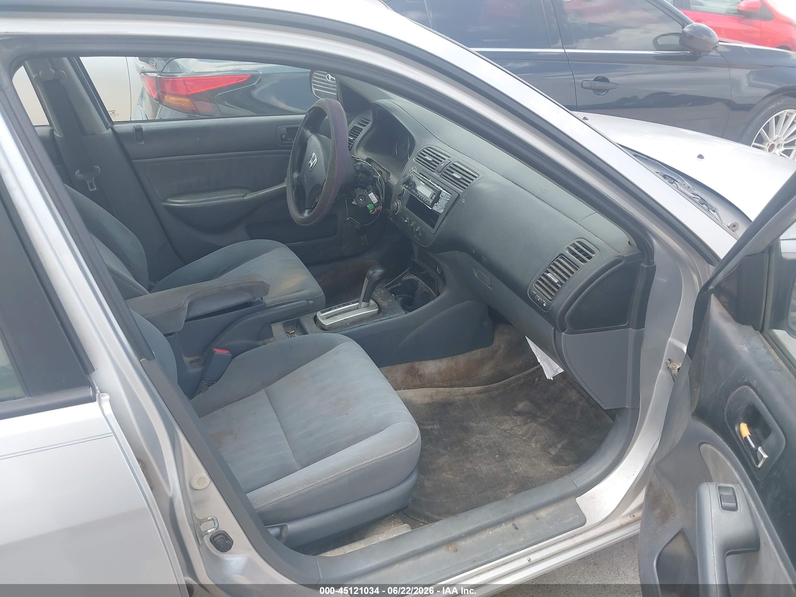 2005 Honda Civic Lx Gray vin: 2HGES16595H535017